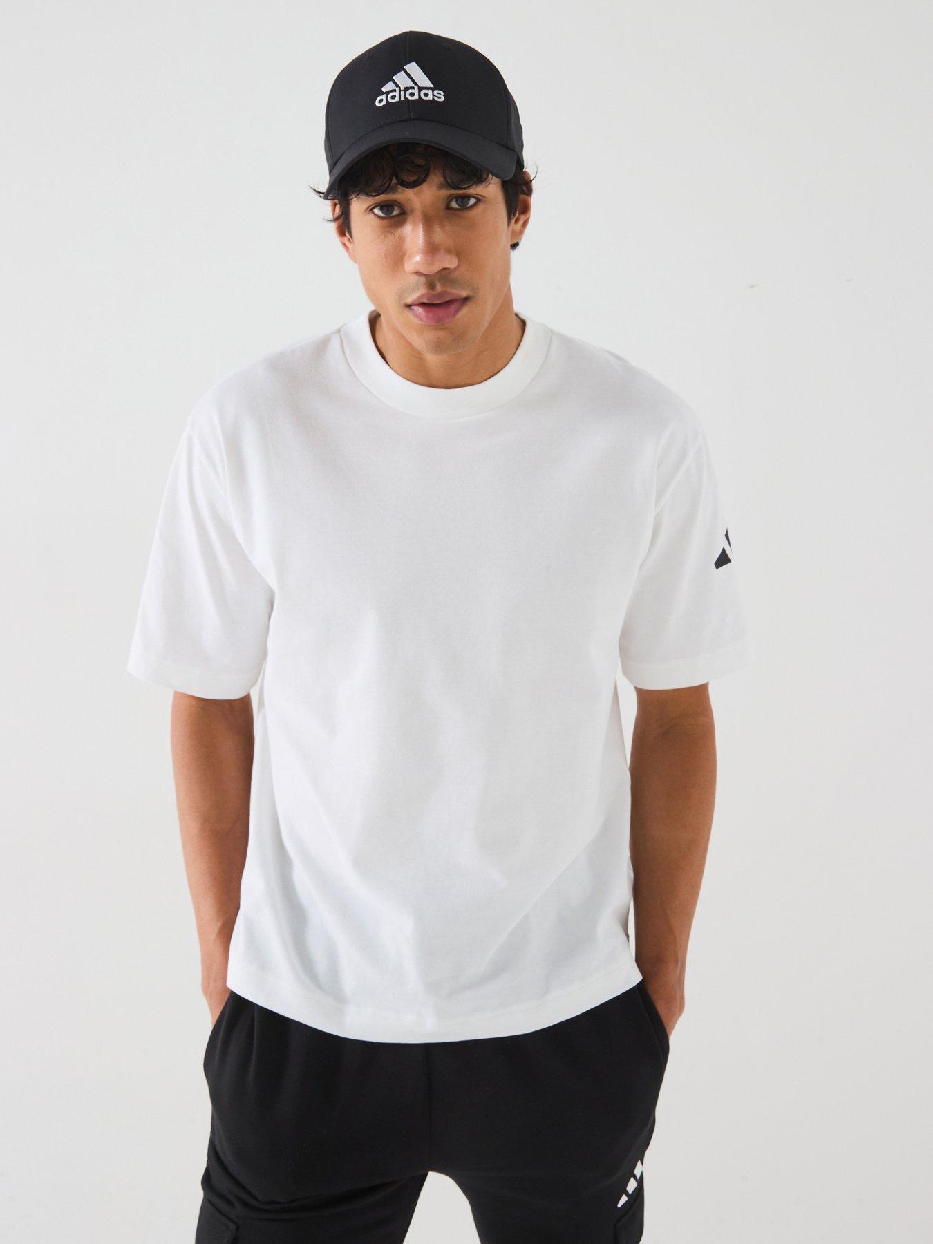undefined Mens Essentials Fit 3 Bar Logo T-Shirt - White