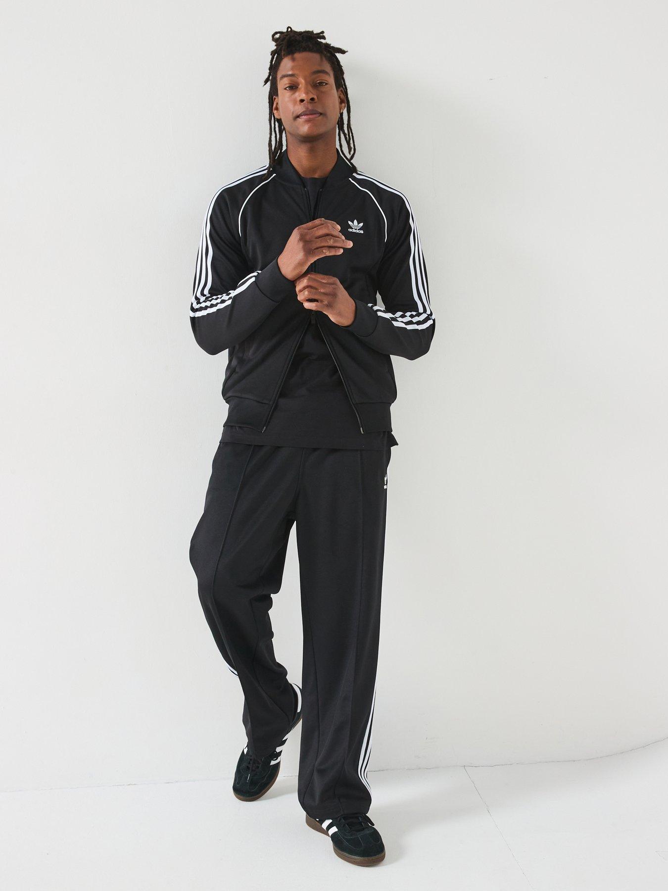 Image 3 of 6 of adidas Originals Mens 3-Stripe Full Zip Top - Black