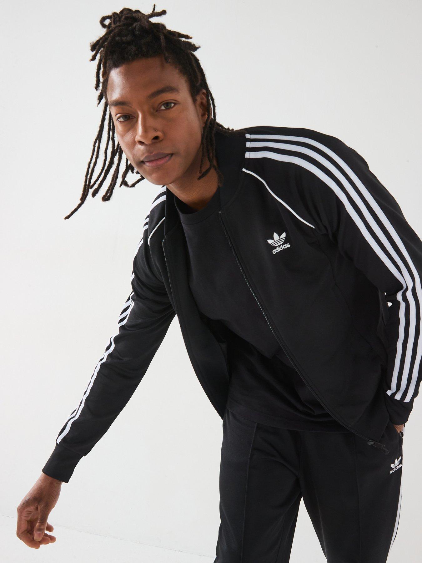 Image 4 of 6 of adidas Originals Mens 3-Stripe Full Zip Top - Black