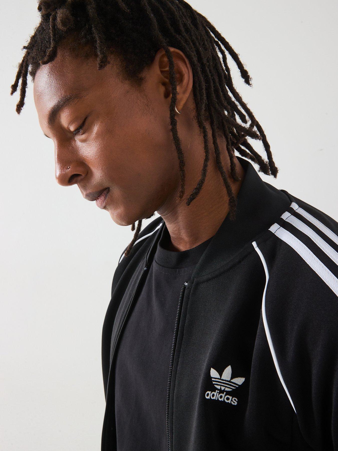 Image 5 of 6 of adidas Originals Mens 3-Stripe Full Zip Top - Black