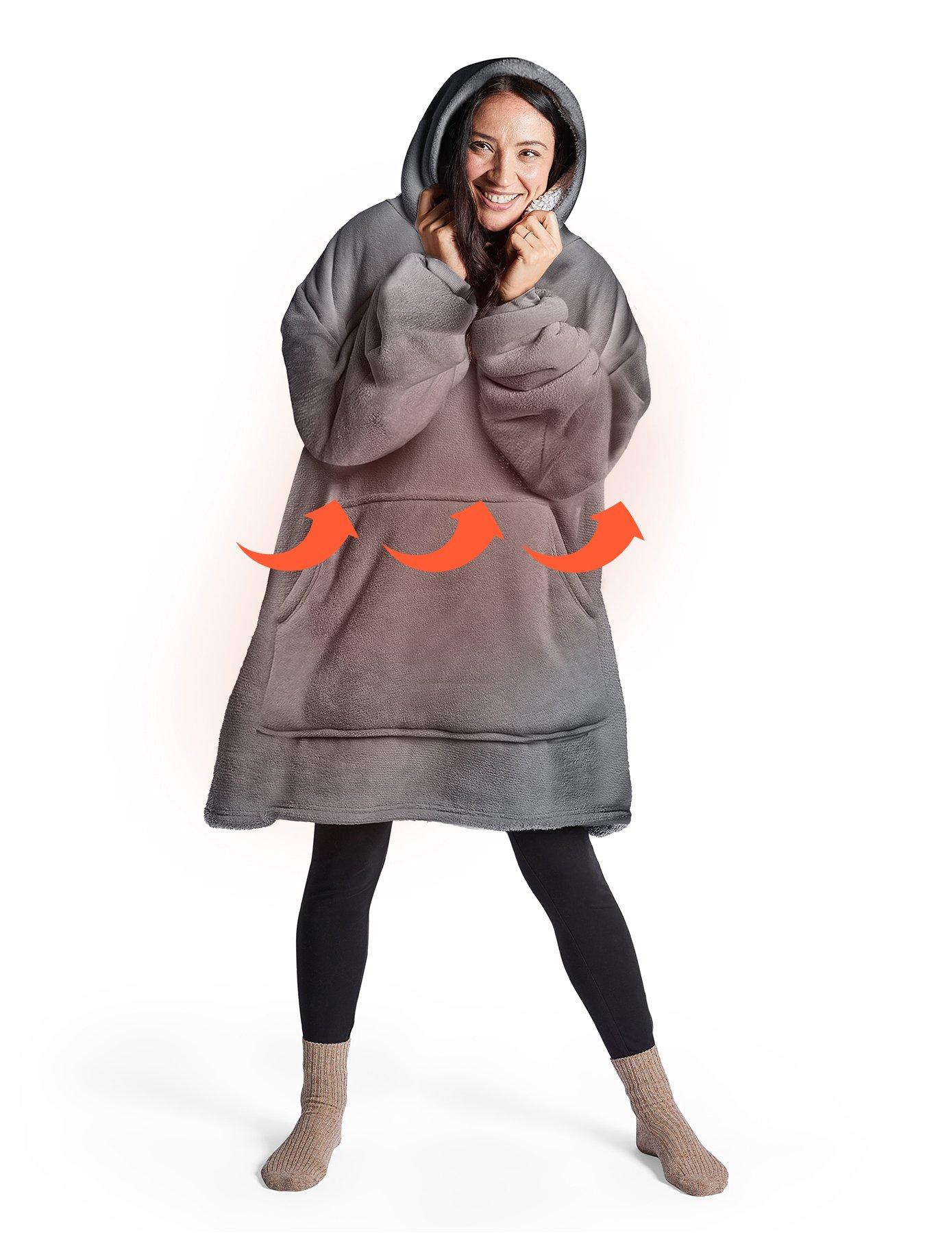 Silentnight Heat Genie Self Heating Oversized Hoodie - Charcoal Grey