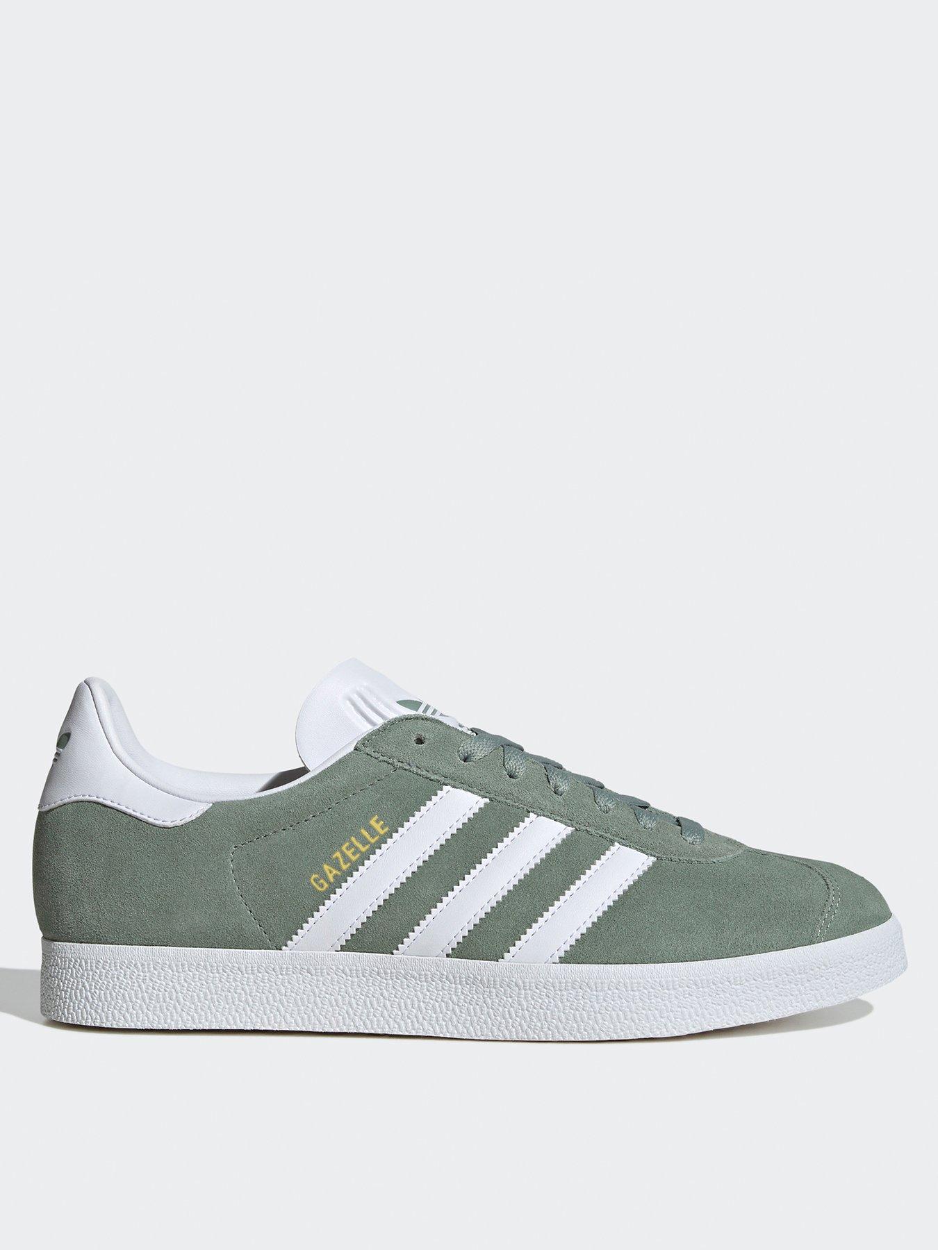 undefined Unisex Gazelle Trainers - Silver Green/White/Gold Metallic