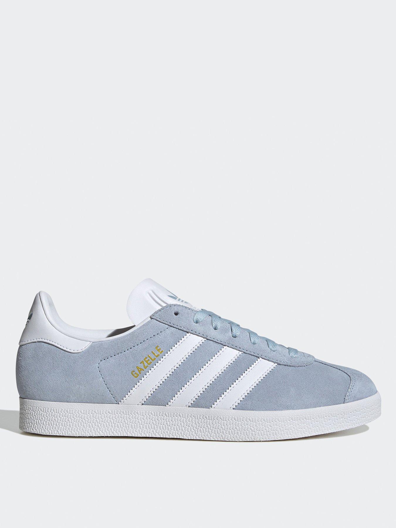 undefined Unisex Gazelle Trainers - Blue/White/Gold Metallic