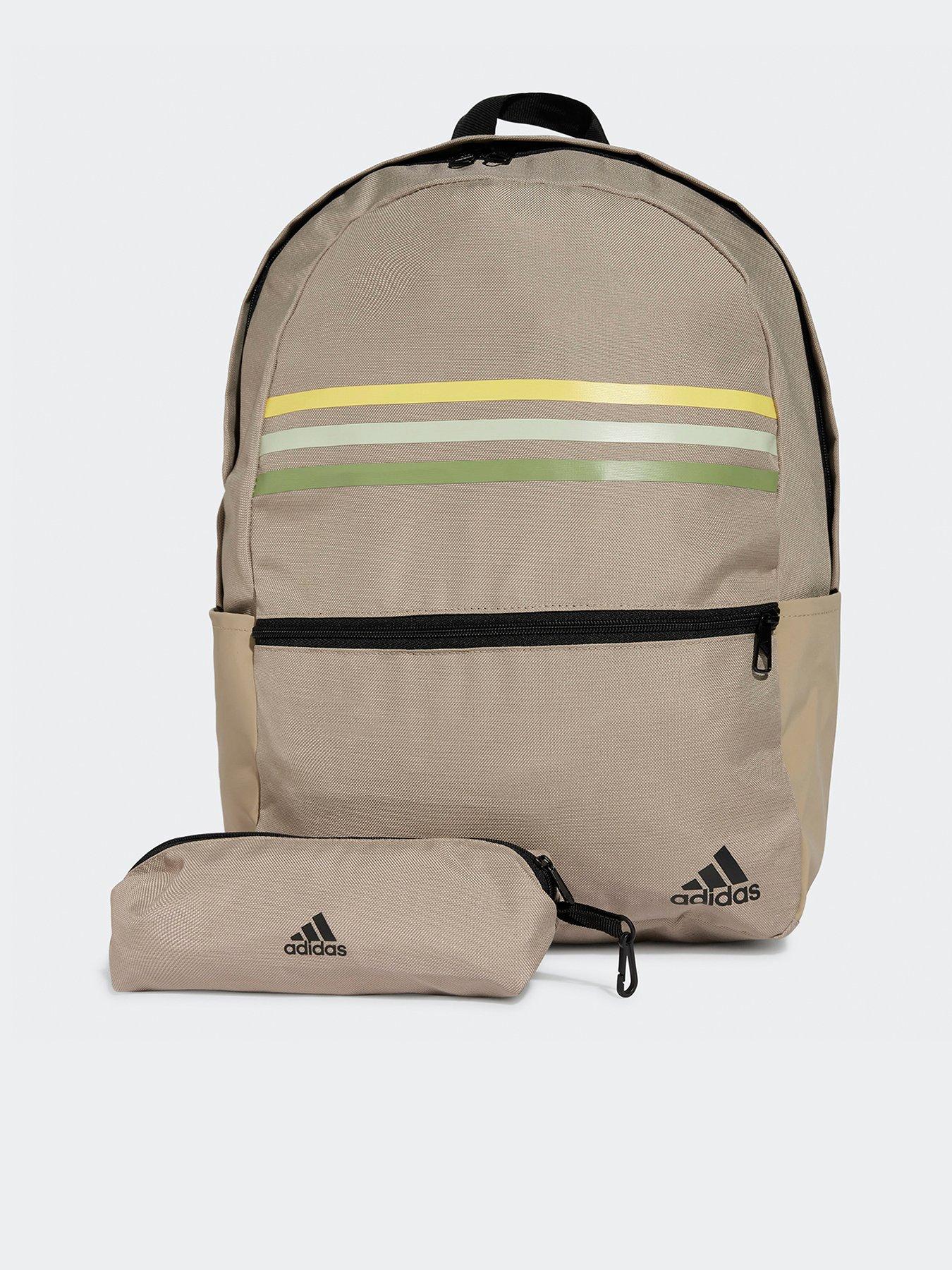 undefined Unisex Classic Horizontal 3-stripe Backpack - Brown