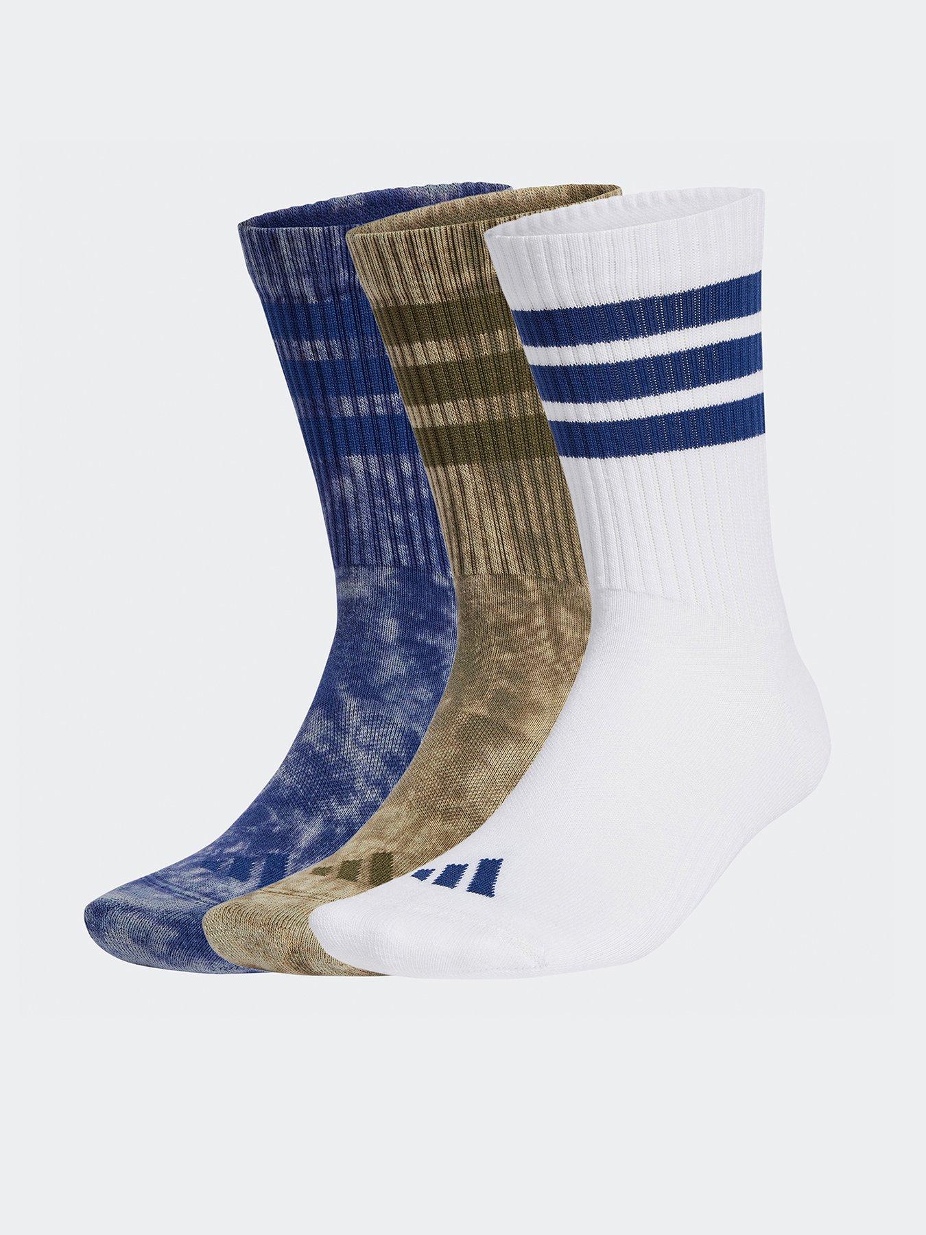 undefined Unisex Stonewash Crew Socks 3 Pairs - Blue