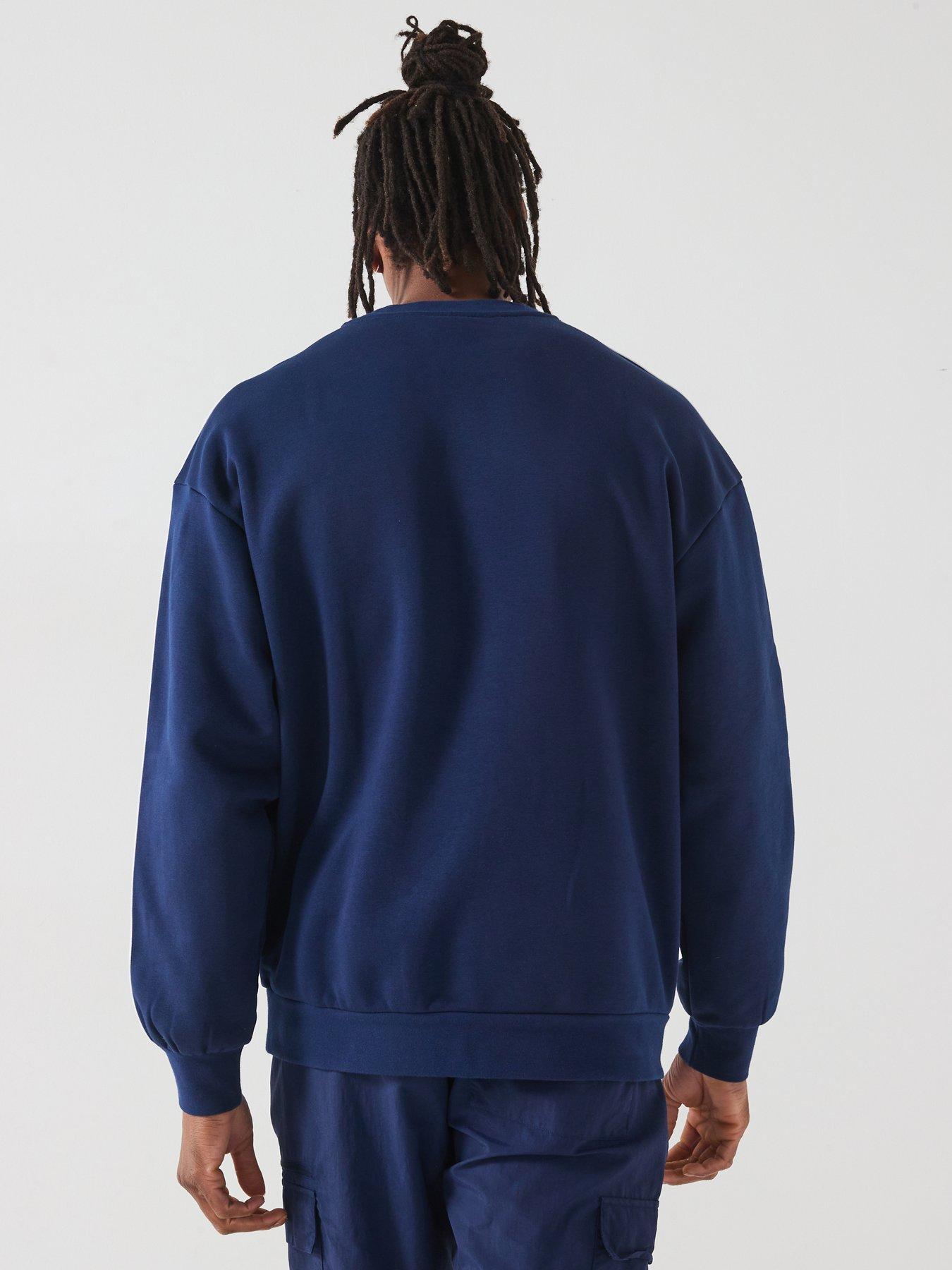 Image 2 of 5 of adidas Originals Mens Adicolor Oversized Crew Sweat - Navy - Blue