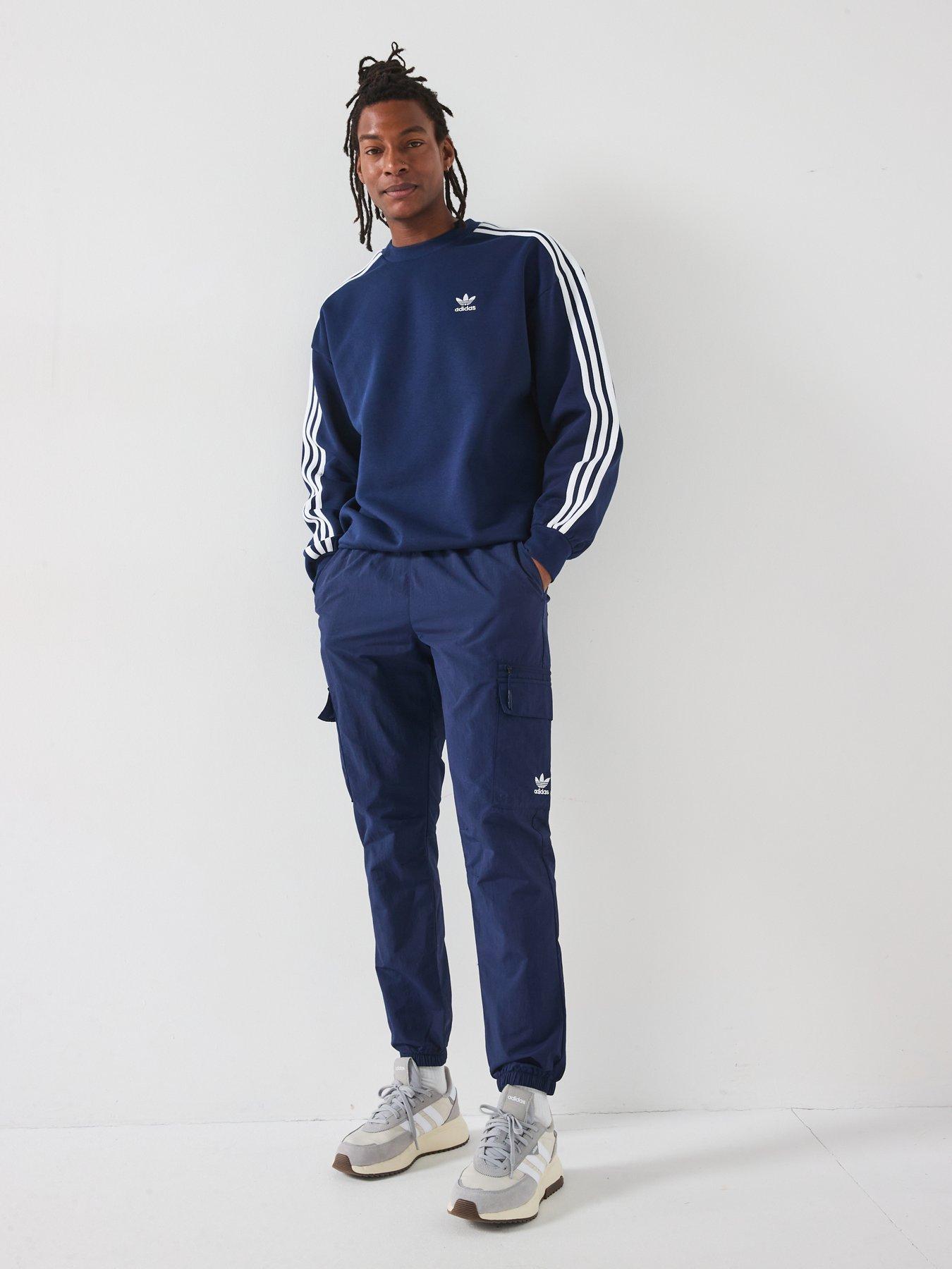 Image 3 of 5 of adidas Originals Mens Adicolor Oversized Crew Sweat - Navy - Blue
