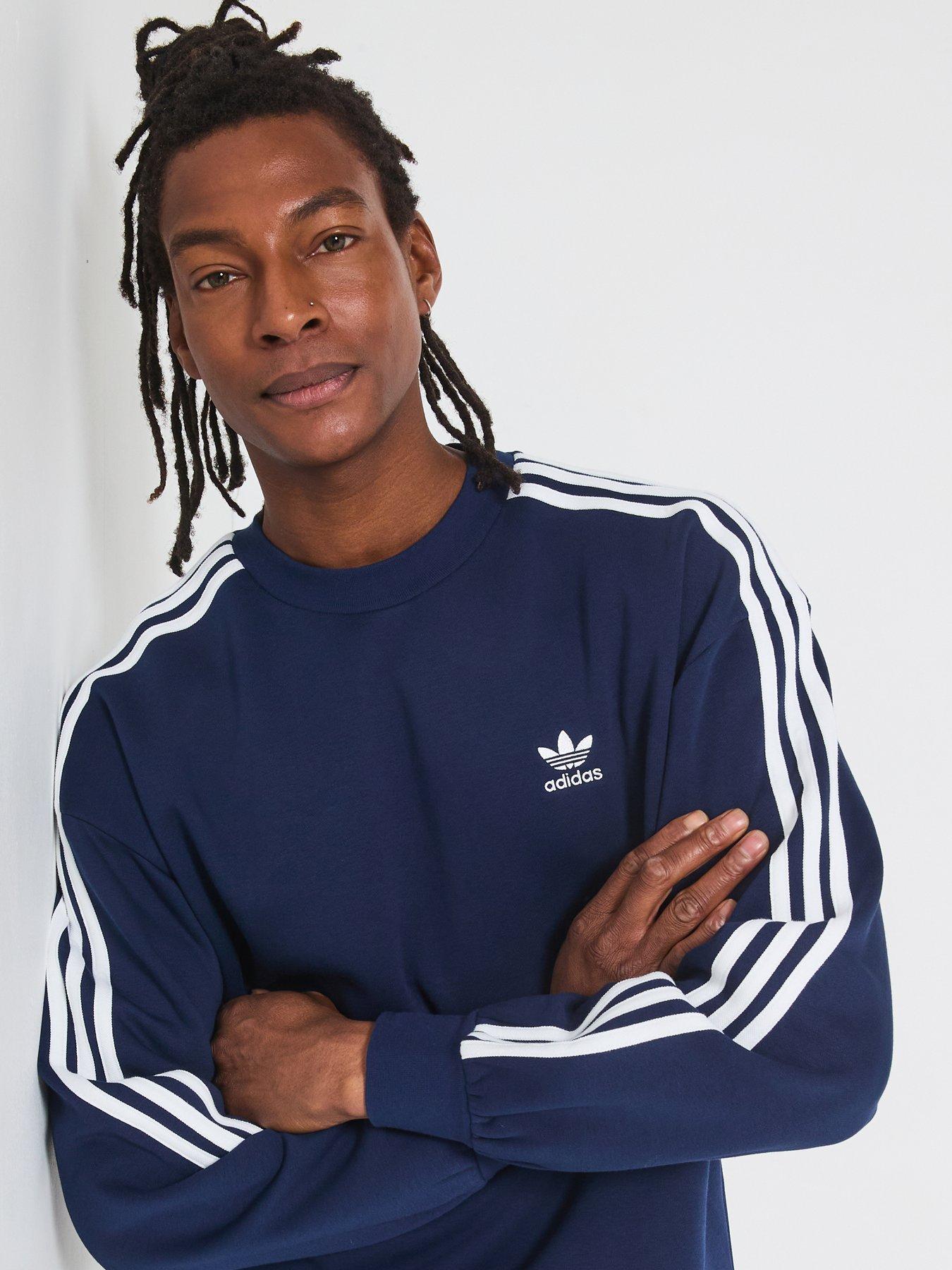 Image 4 of 5 of adidas Originals Mens Adicolor Oversized Crew Sweat - Navy - Blue