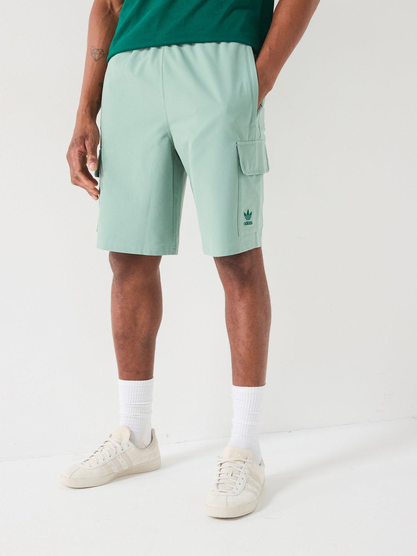 undefined Men's Trefoil Essentials Woven Shorts - Silver Green