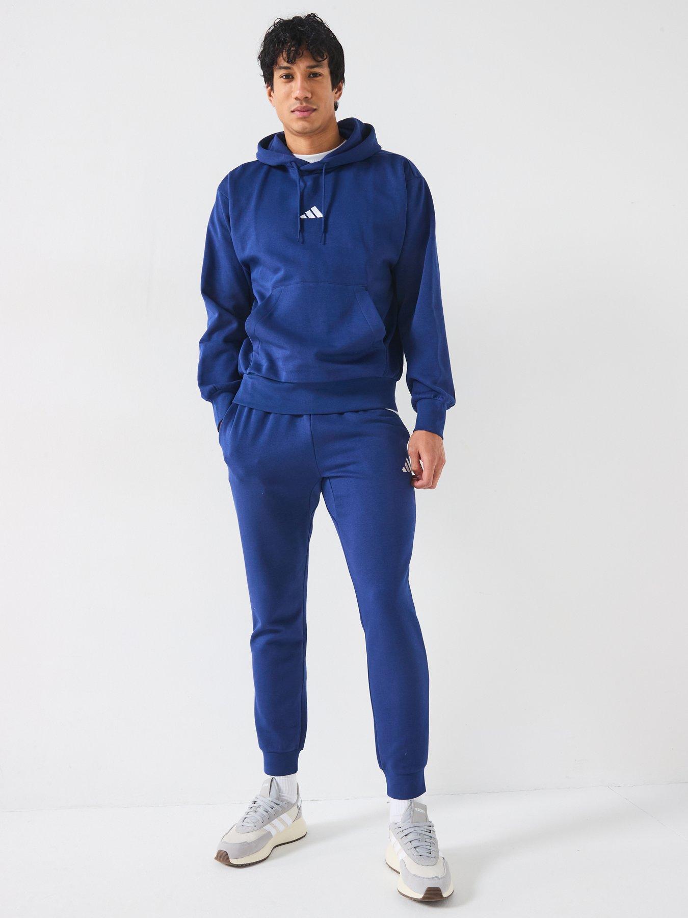 Image 3 of 6 of adidas Sportswear Men's Essentials Feelcozy Fleece Hoodie - Blue
