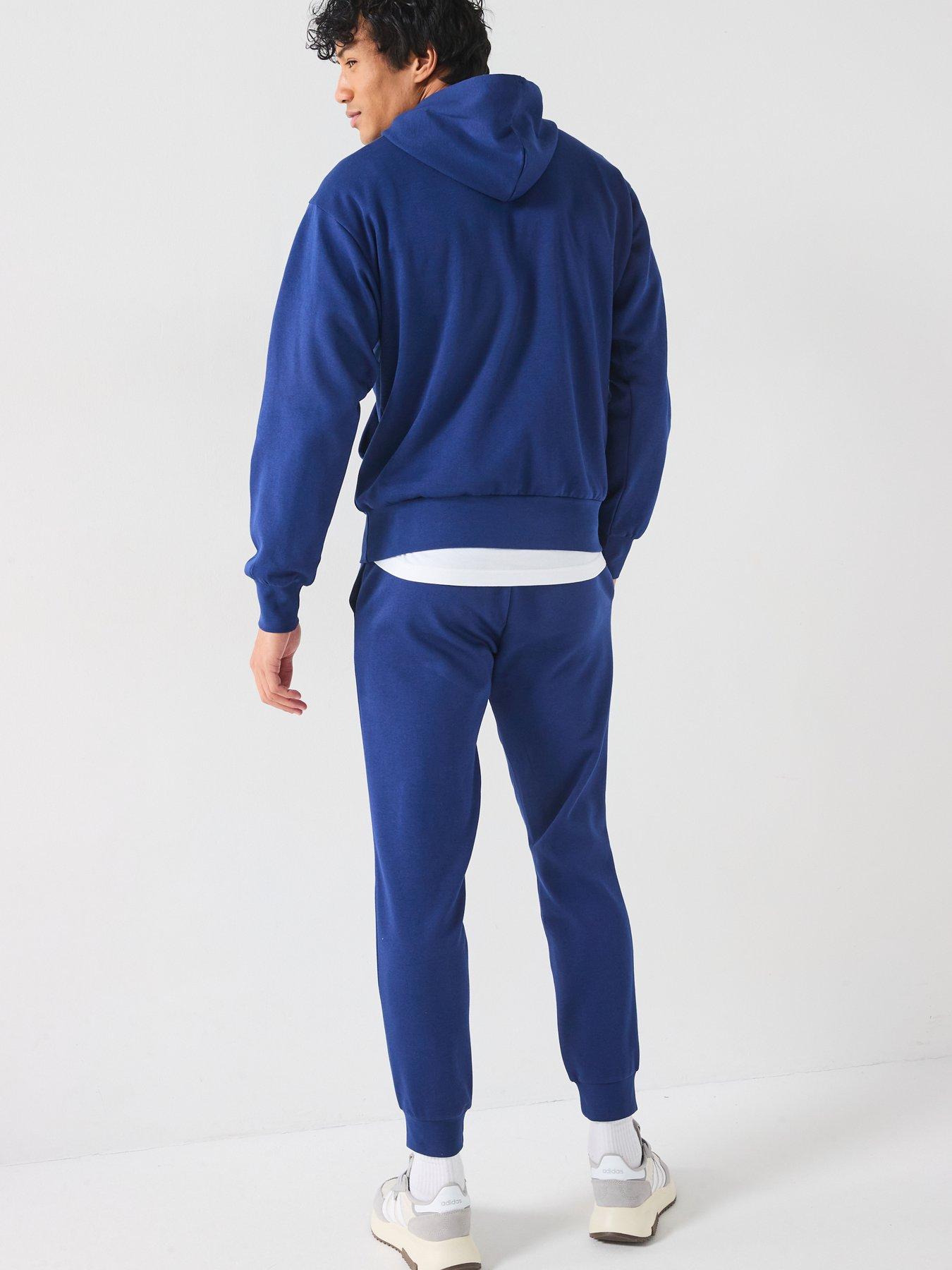Image 5 of 6 of adidas Sportswear Men's Essentials Feelcozy Fleece Hoodie - Blue