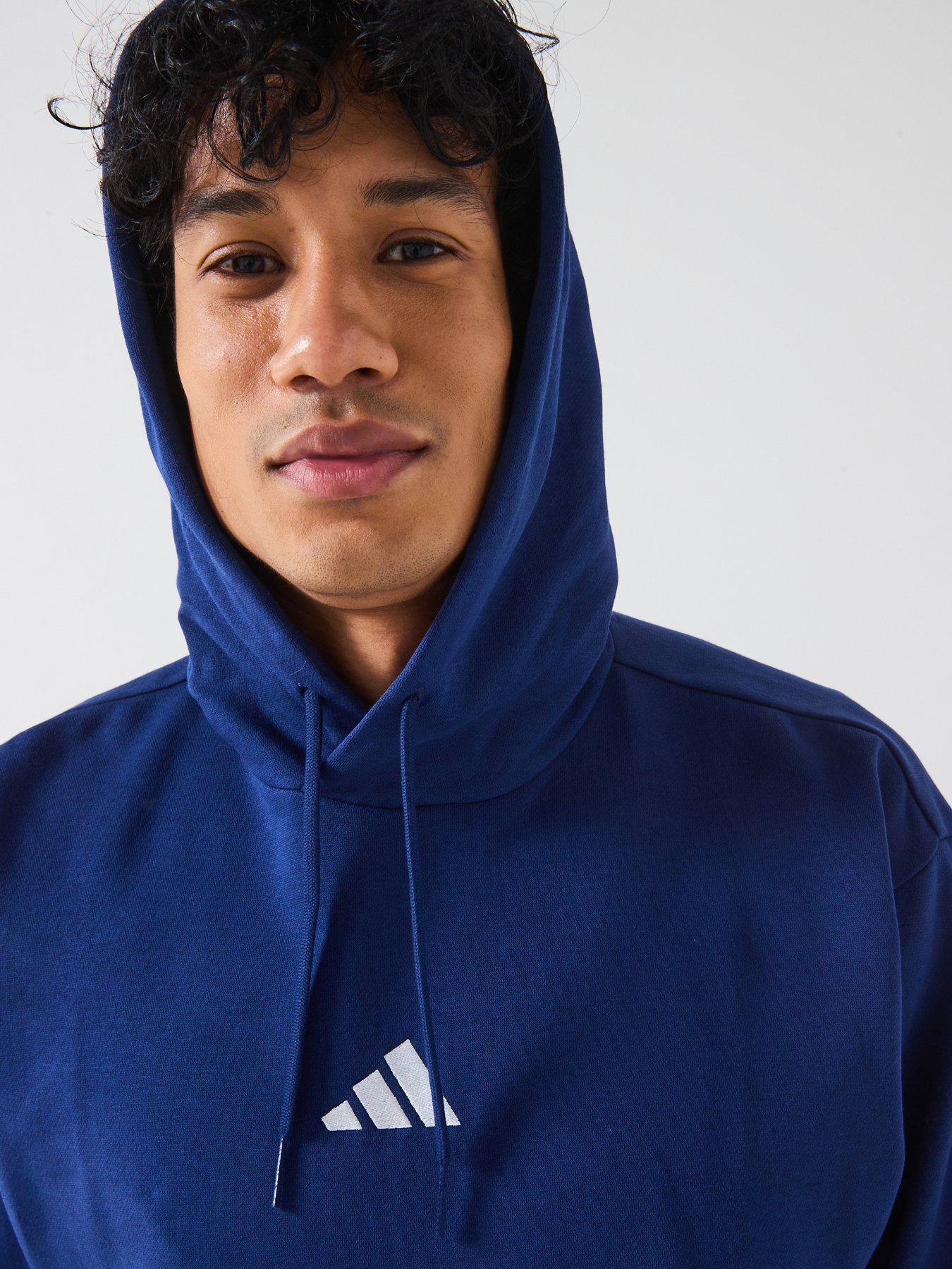 Image 6 of 6 of adidas Sportswear Men's Essentials Feelcozy Fleece Hoodie - Blue