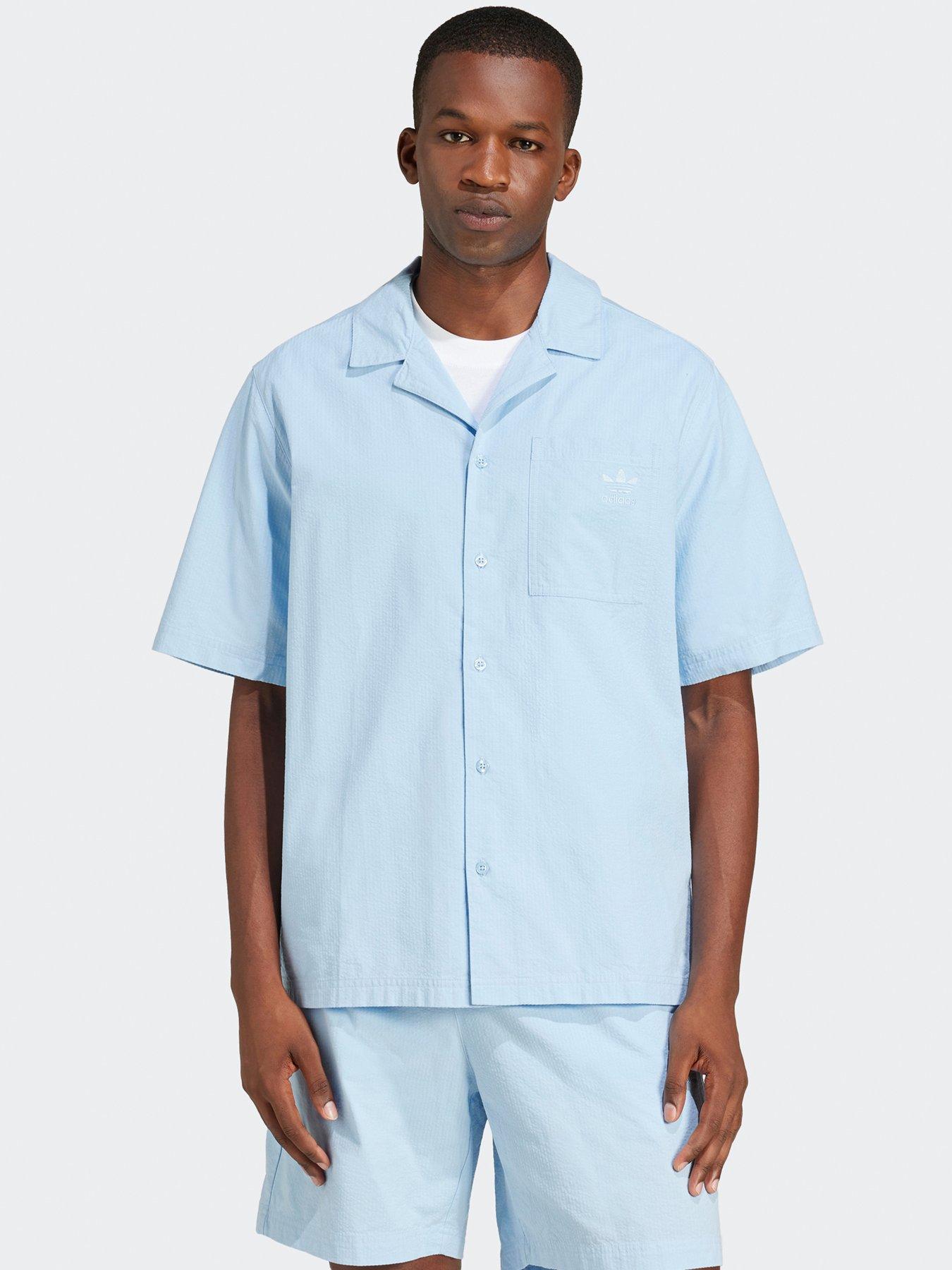 undefined Men's Essentials Seersucker Short Sleeve Shirt - Clear Sky