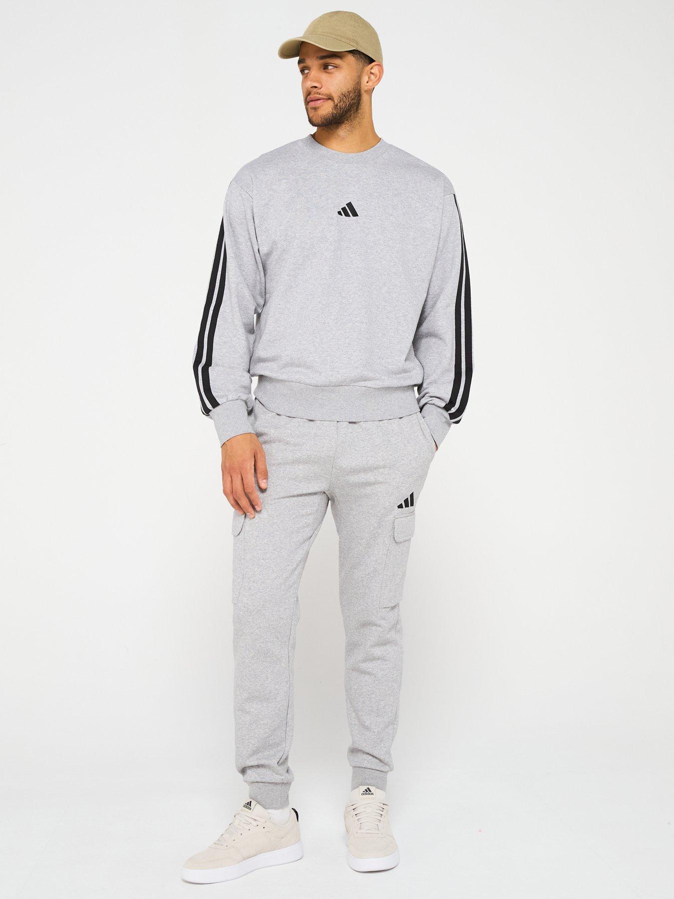 Image 3 of 5 of adidas Sportswear Mens Essentials Feelcozy Fleece Cargo Joggers - Grey