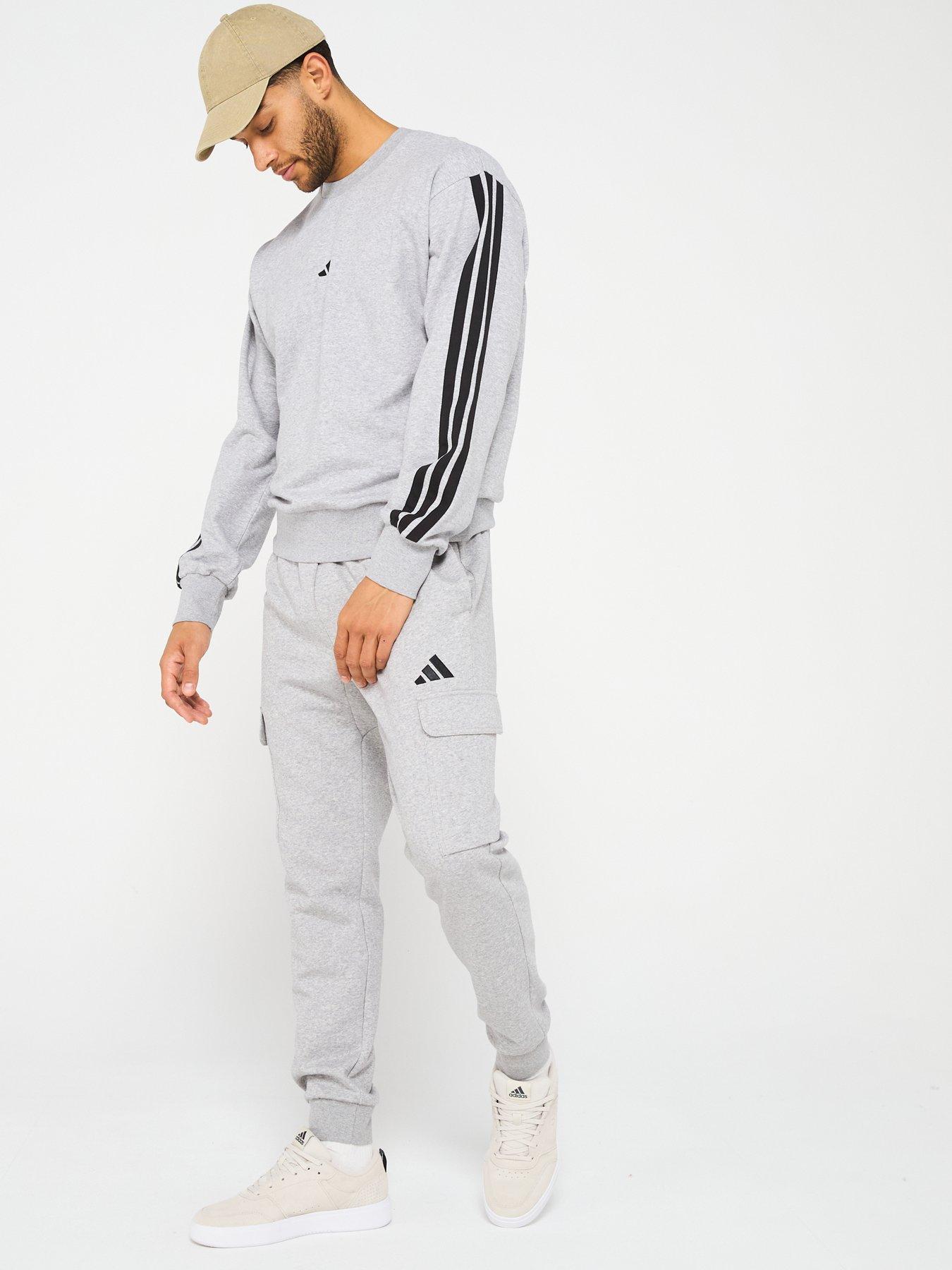 Image 5 of 5 of adidas Sportswear Mens Essentials Feelcozy Fleece Cargo Joggers - Grey