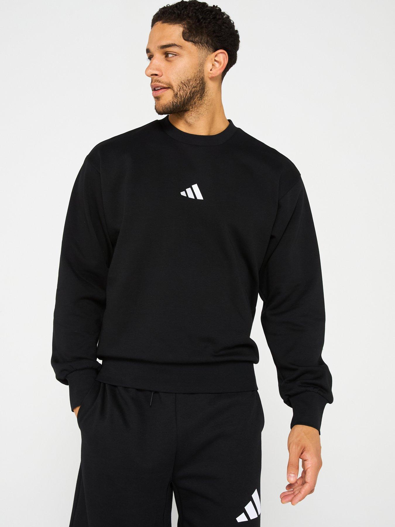 adidas Sportswear Mens Essentials Feelcozy Fleece Sweatshirt - Black