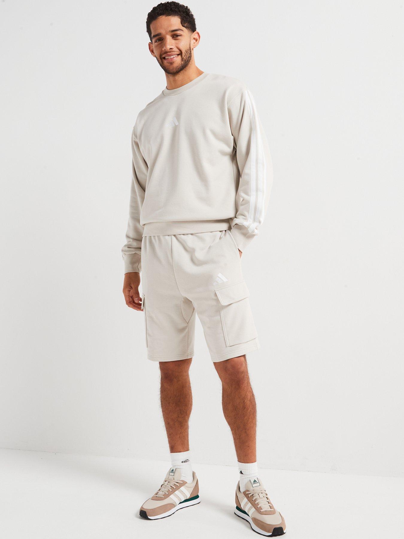 Image 3 of 5 of adidas Sportswear Mens Essentials Feel Cozy French Terry Cargo Shorts - Grey