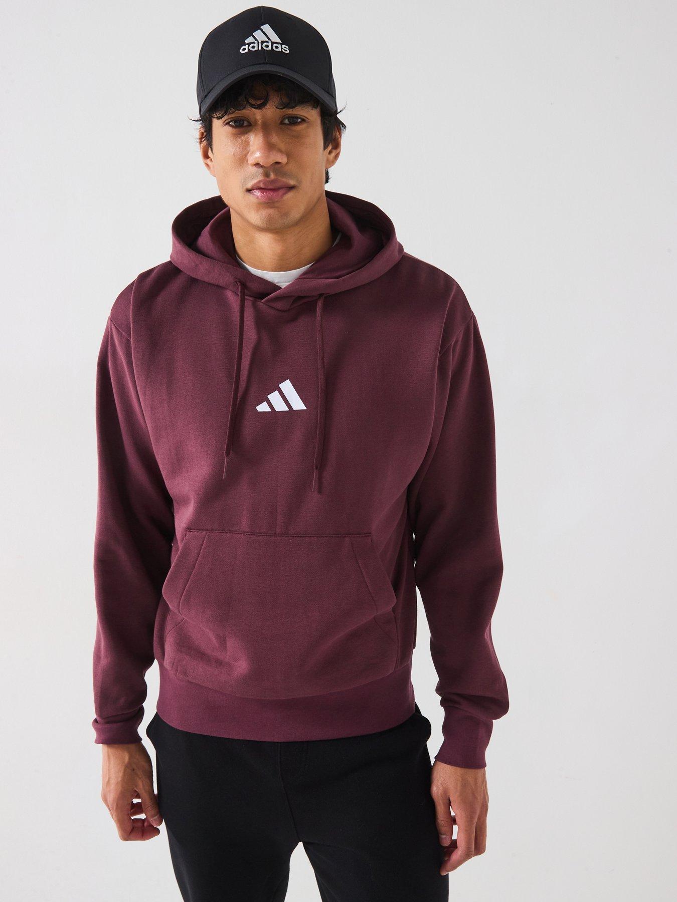 undefined Mens Essentials Feelcozy Fleece Hoodie - Burgundy