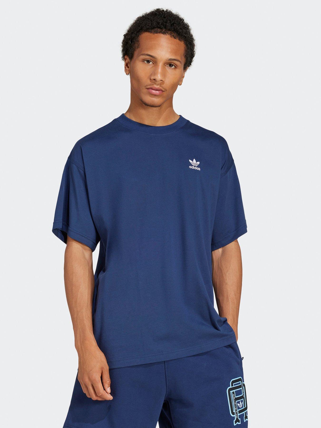 undefined Mens Trefoil Essentials Oversized T-Shirt - Navy