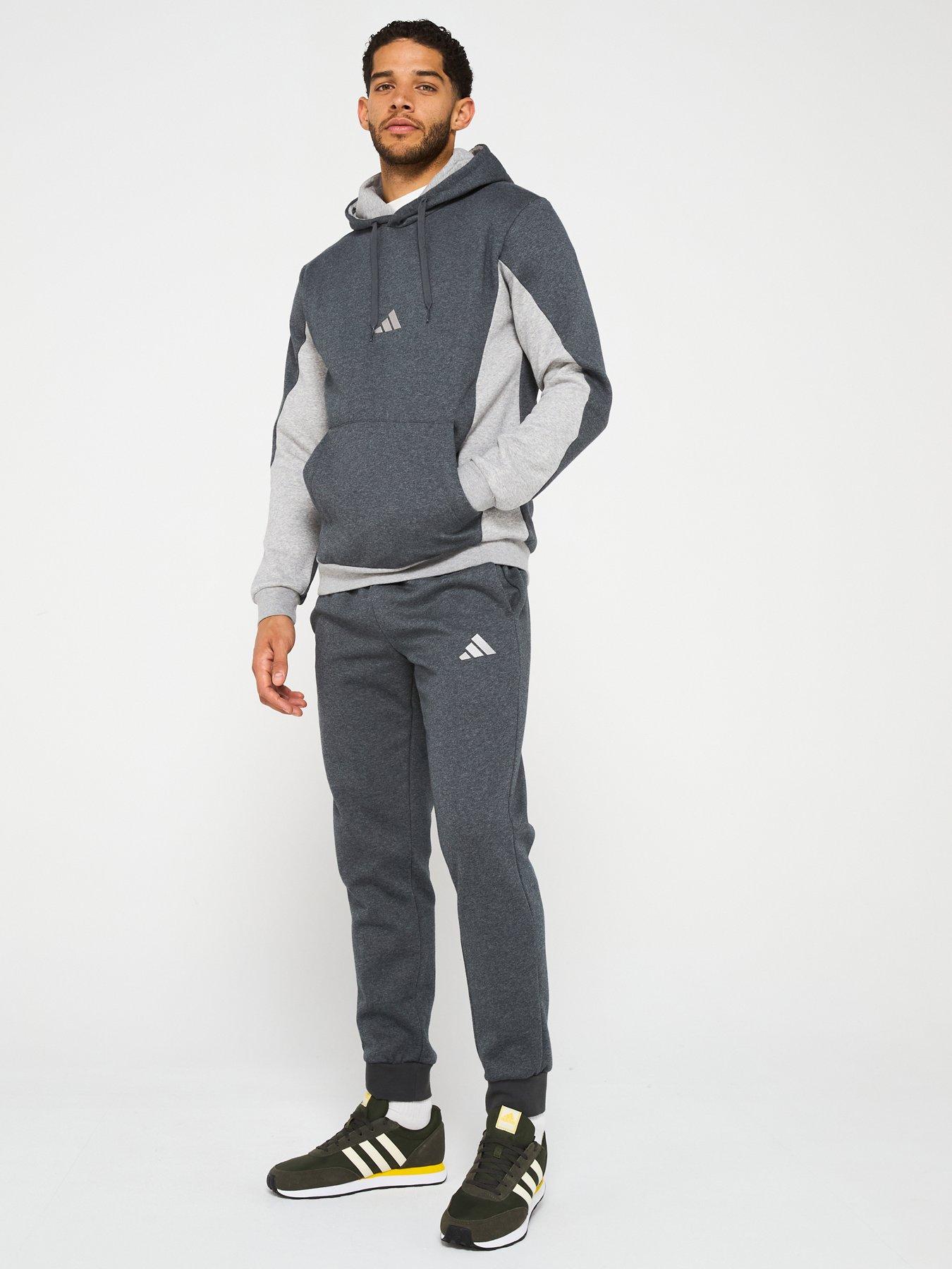 undefined Mens Sportswear Fleece Colorblock Hooded Tracksuit - Grey