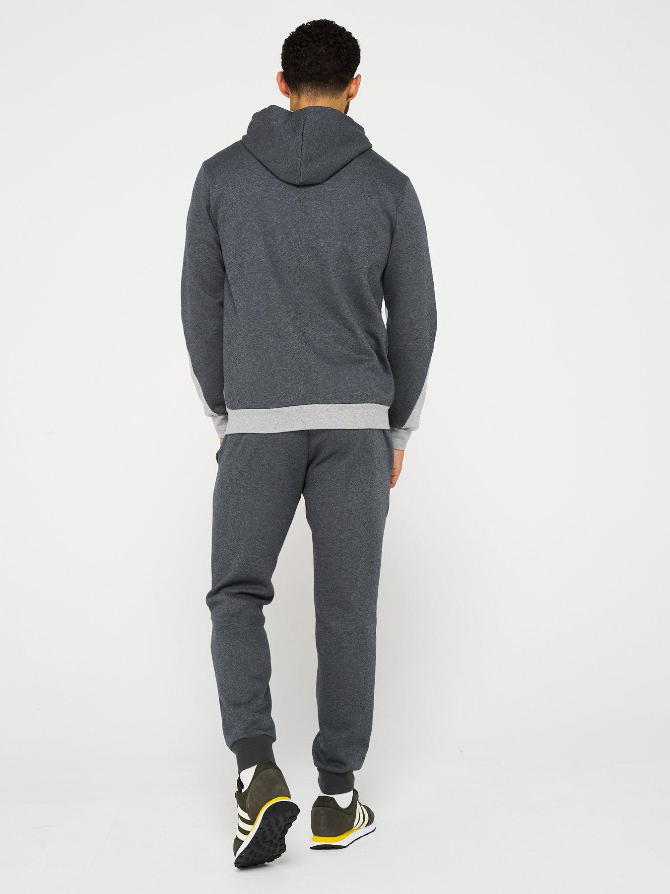 Image 2 of 6 of adidas Sportswear Mens Sportswear Fleece Colorblock Hooded Tracksuit - Grey