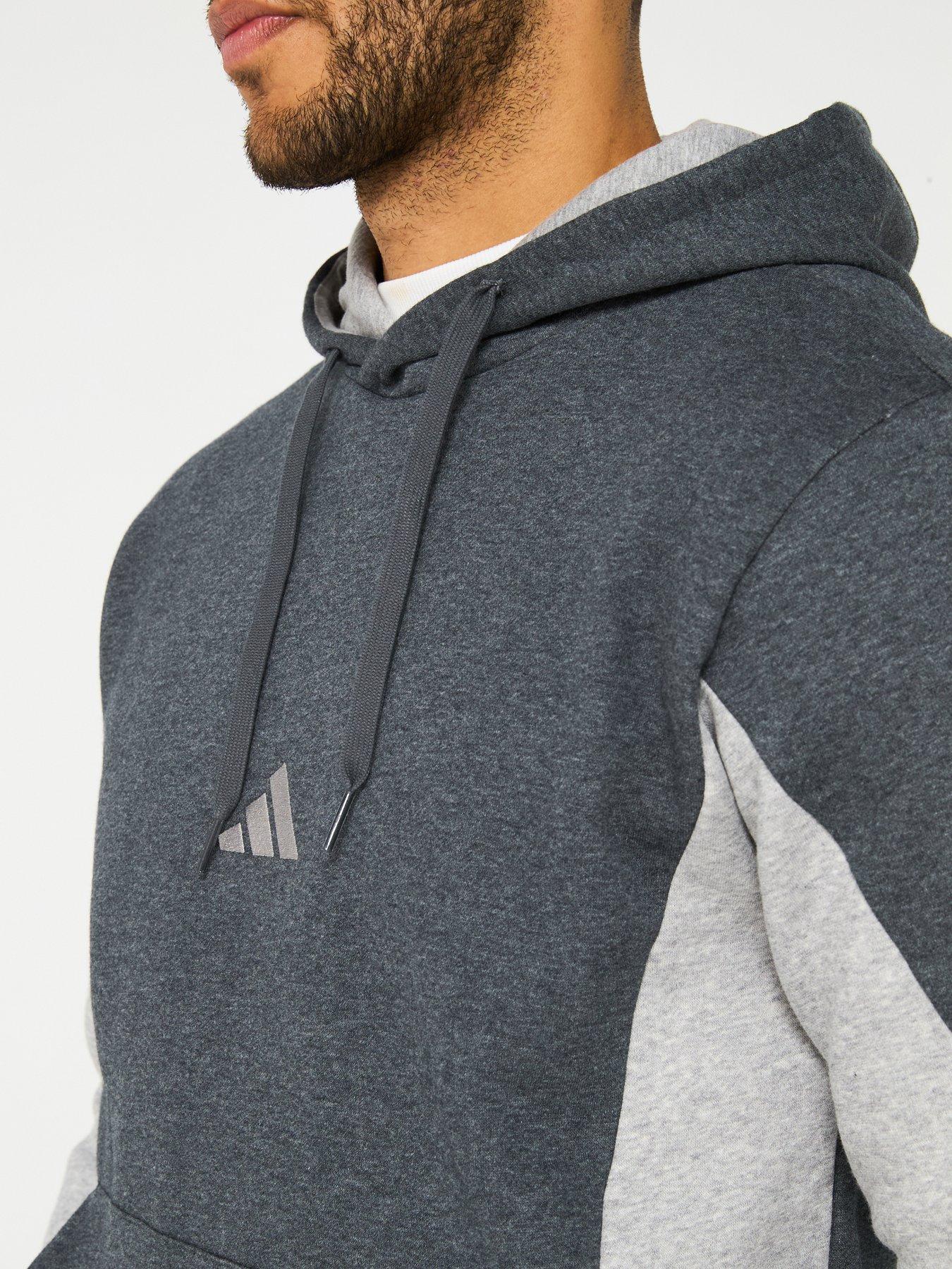 Image 5 of 6 of adidas Sportswear Mens Sportswear Fleece Colorblock Hooded Tracksuit - Grey