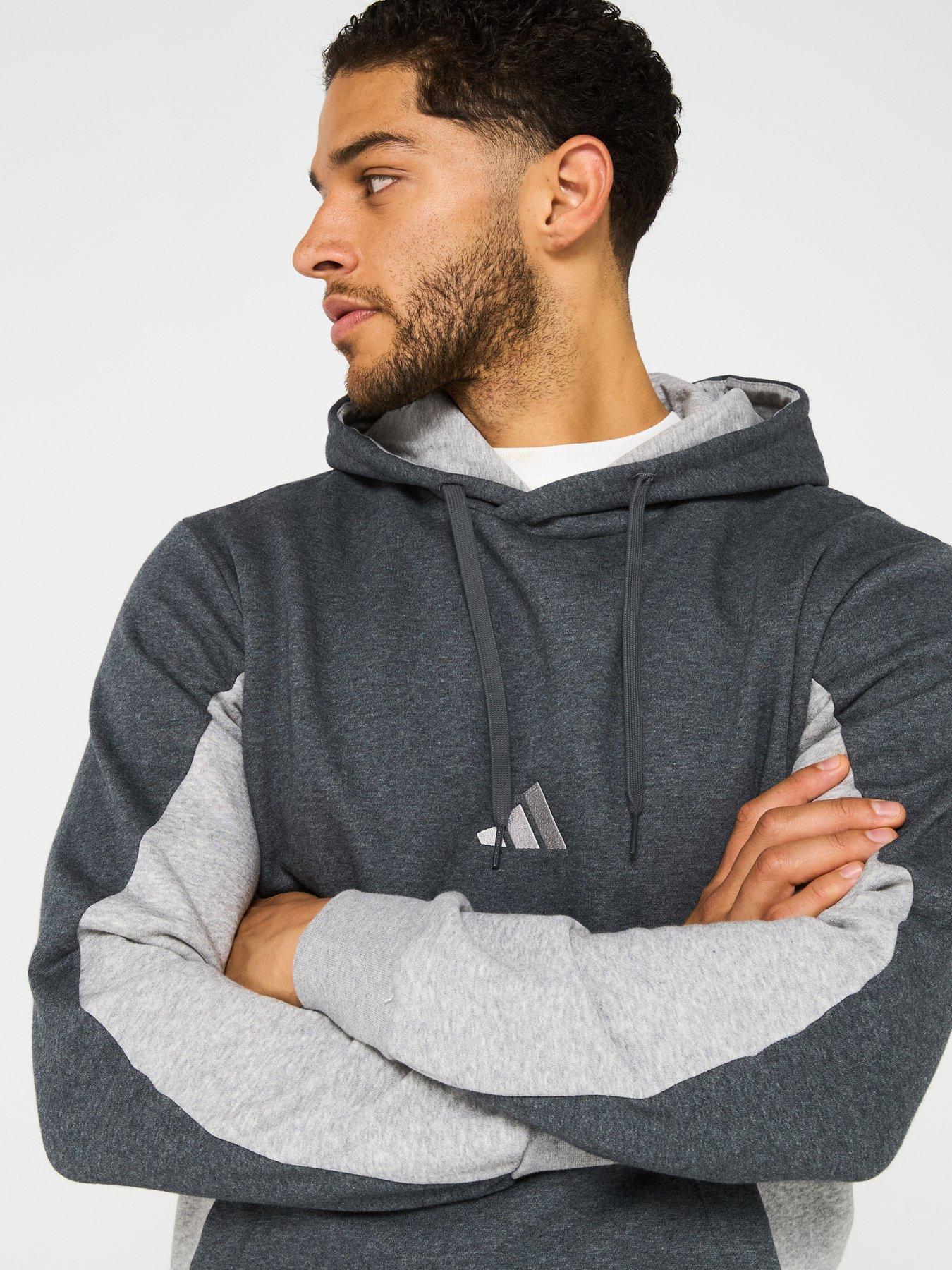 Image 6 of 6 of adidas Sportswear Mens Sportswear Fleece Colorblock Hooded Tracksuit - Grey