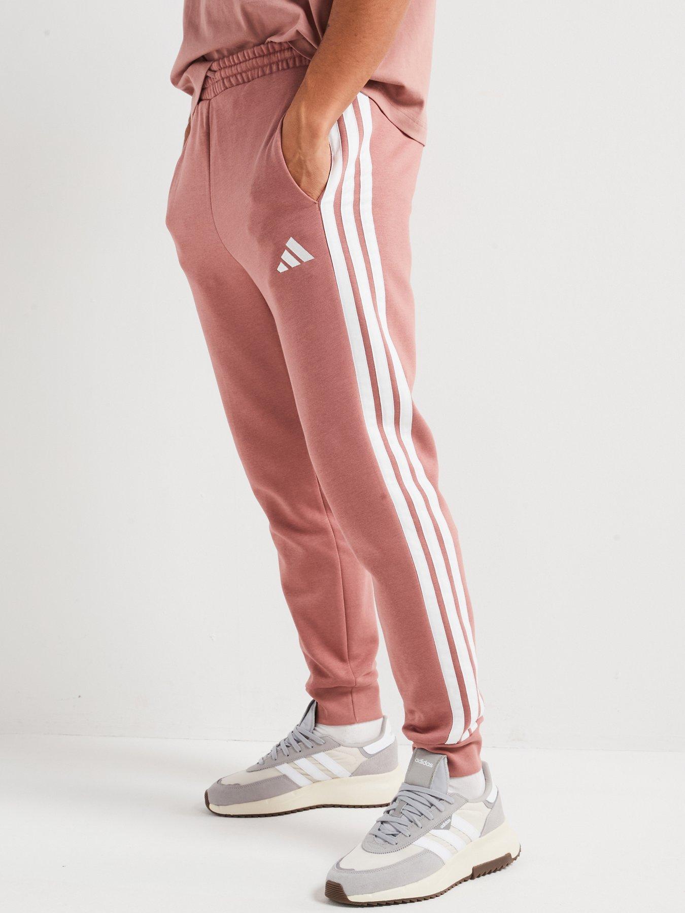 undefined Mens Essentials 3-stripe Fleece Joggers - Red