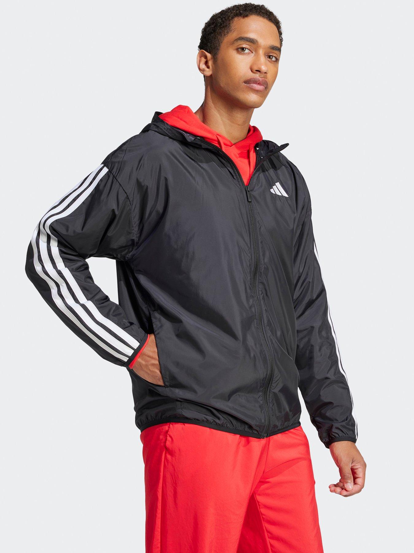 Image 3 of 5 of adidas Sportswear Mens Essentials 3-stripe Windbreaker - B - Black/White