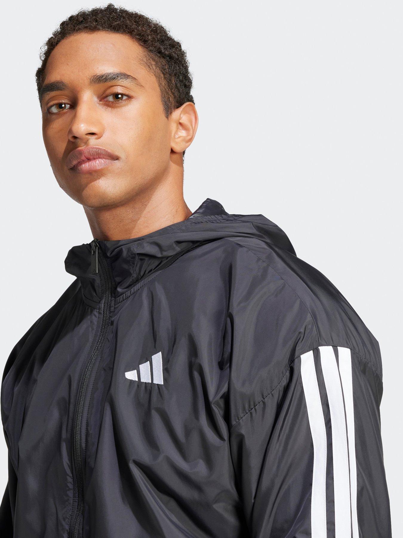 Image 4 of 5 of adidas Sportswear Mens Essentials 3-stripe Windbreaker - B - Black/White