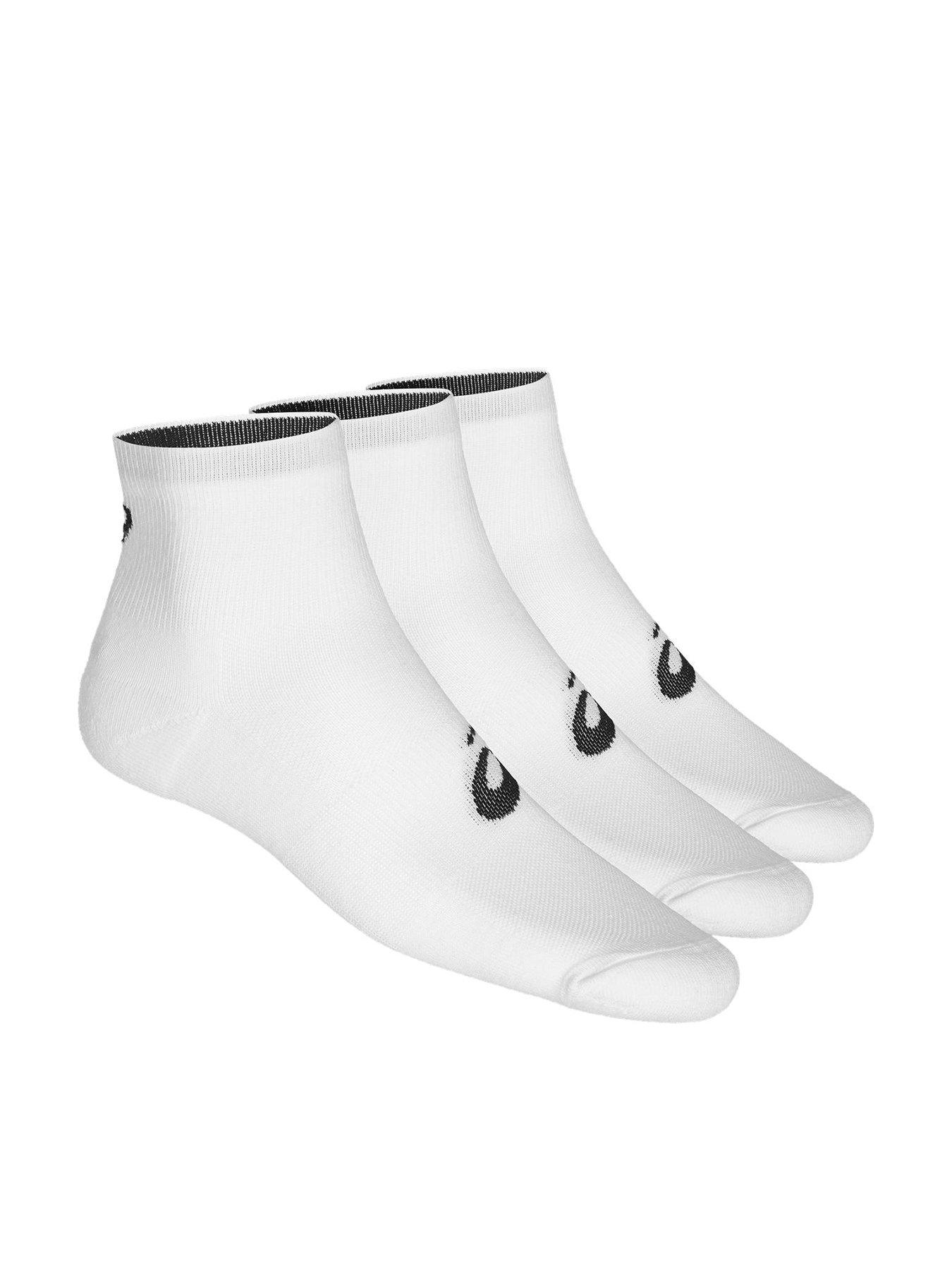 undefined Unisex Running 3 Pack Quarter Socks - White