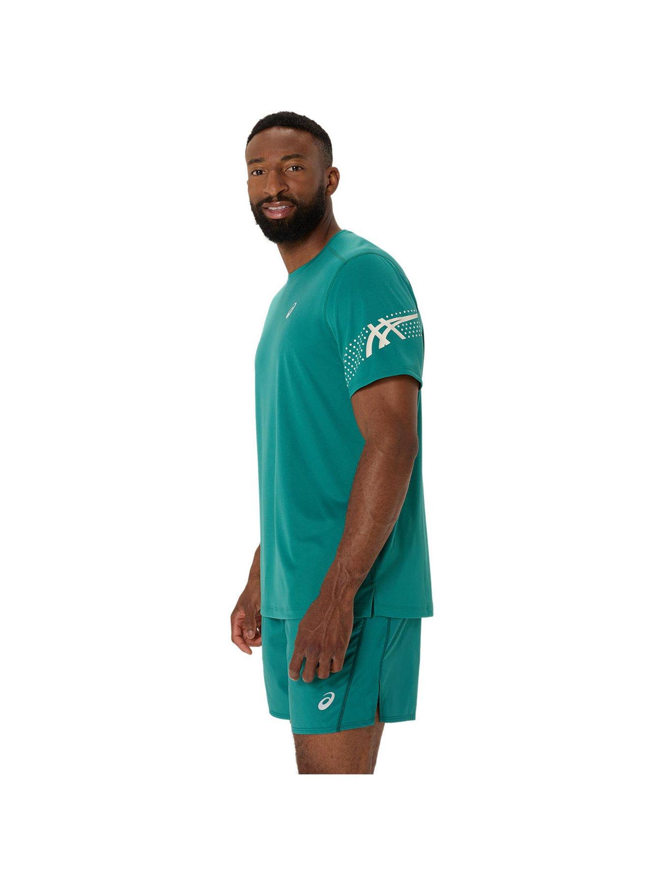 Image 4 of 6 of Asics Mens Running Icon T-Shirt - Green