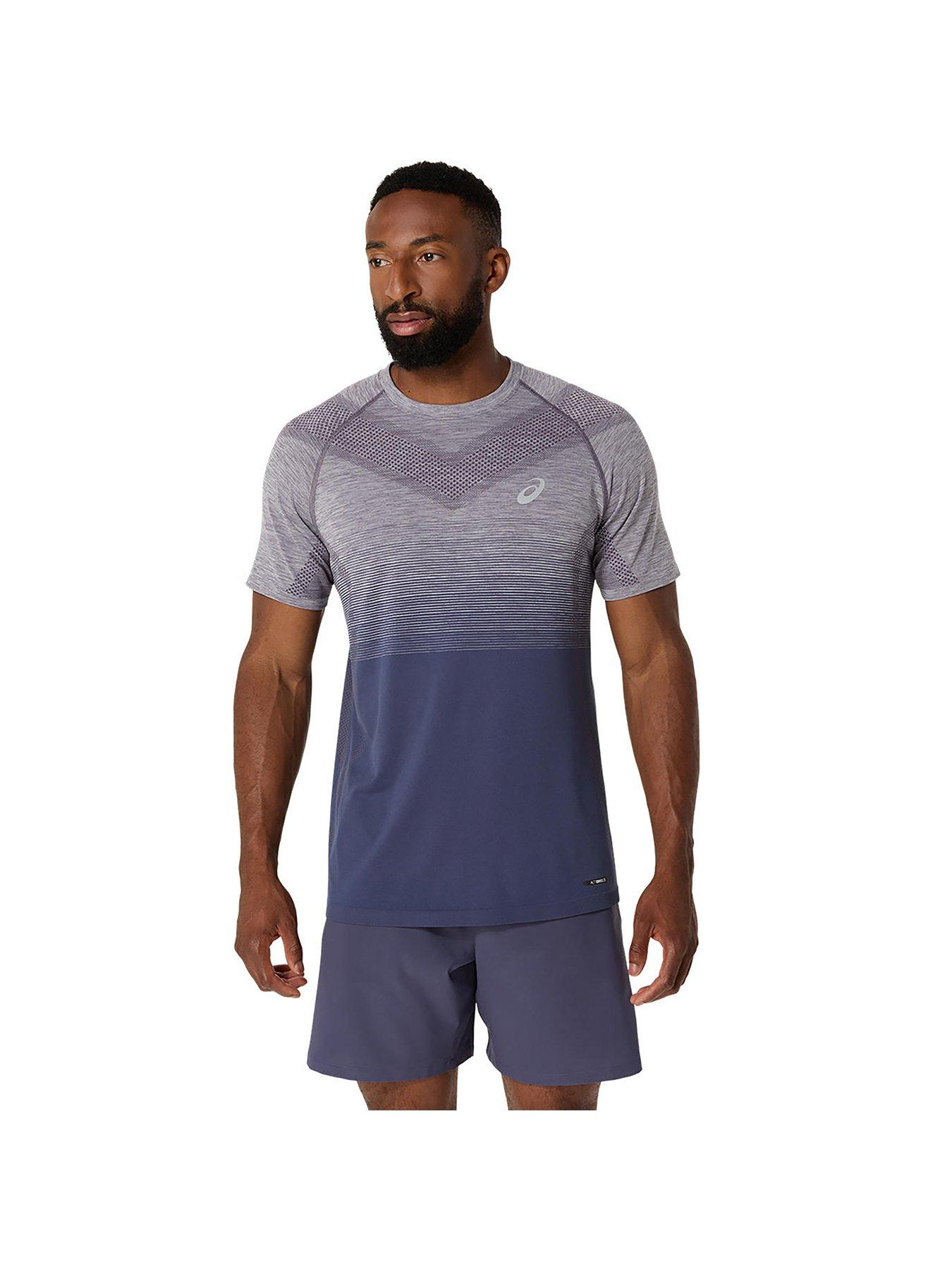 Asics Mens Running Seamless T-Shirt Grey Very