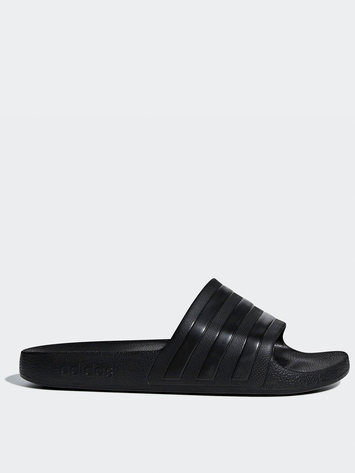 undefined Unisex Adilette Aqua Sliders - Black