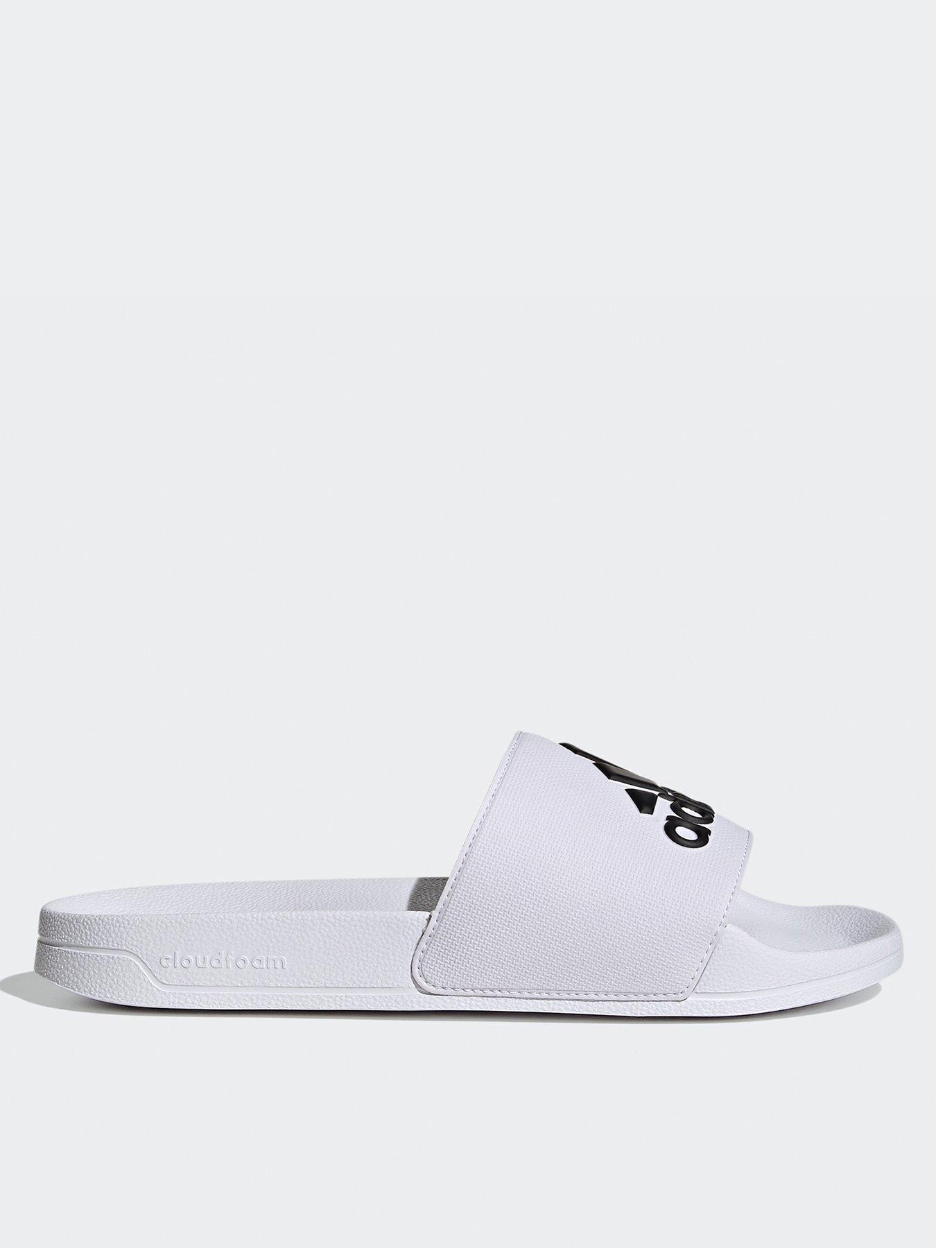 undefined Unisex Adilette Shower Slides - White - Ftwr White/Core Black/Ft White