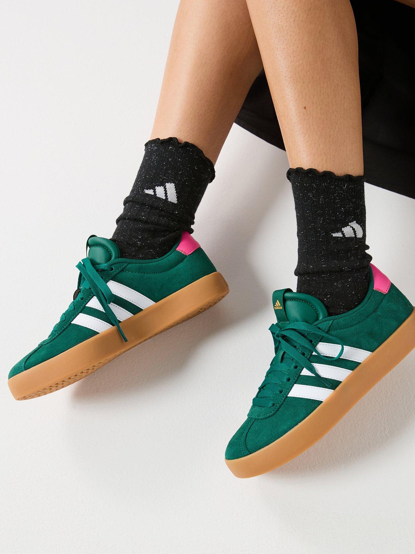 adidas Sportswear Womens VL Court 3.0 Trainers - Green/Cloud White/Pulse Magenta