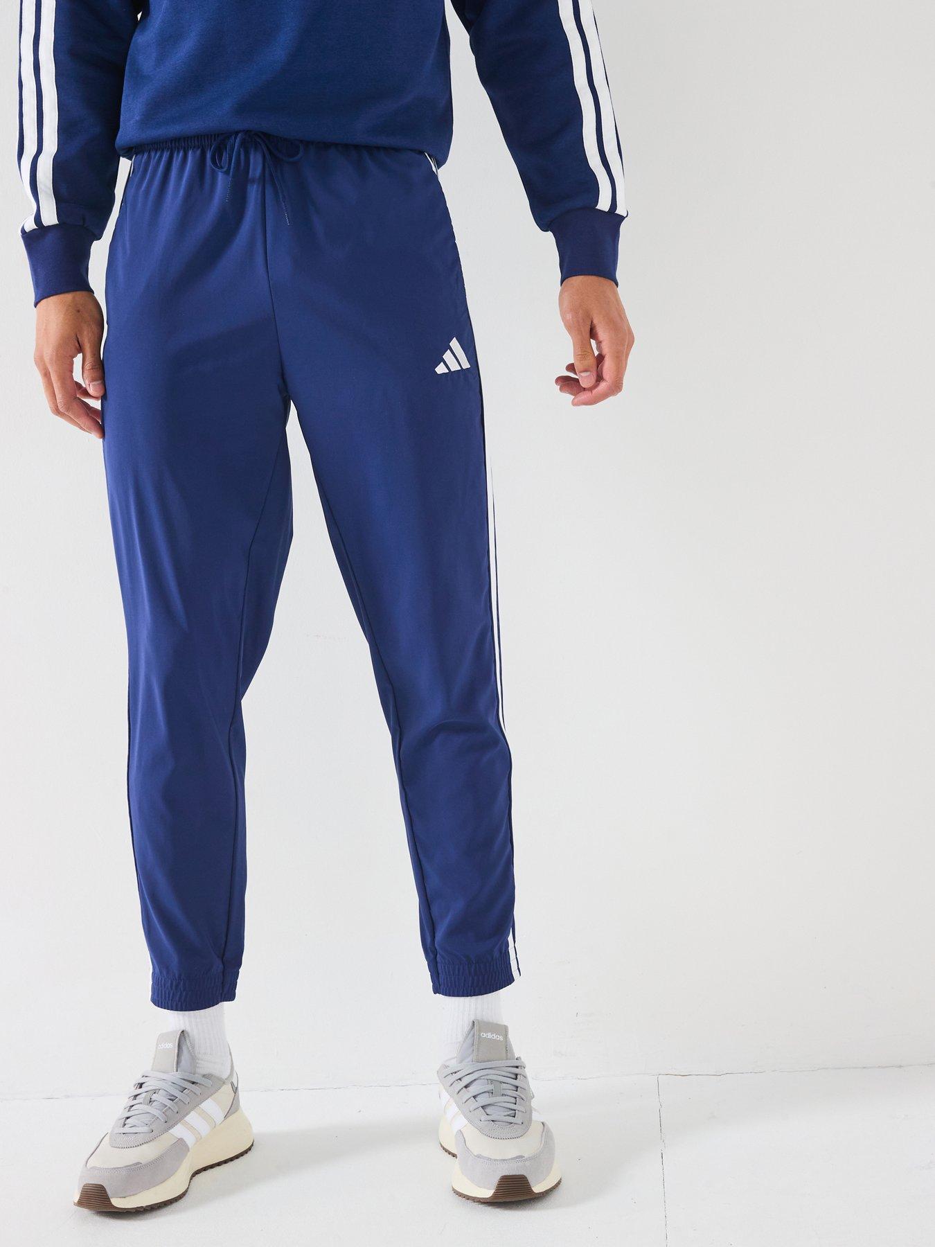 undefined Men's Essential 3-stripe Woven Pant - Blue
