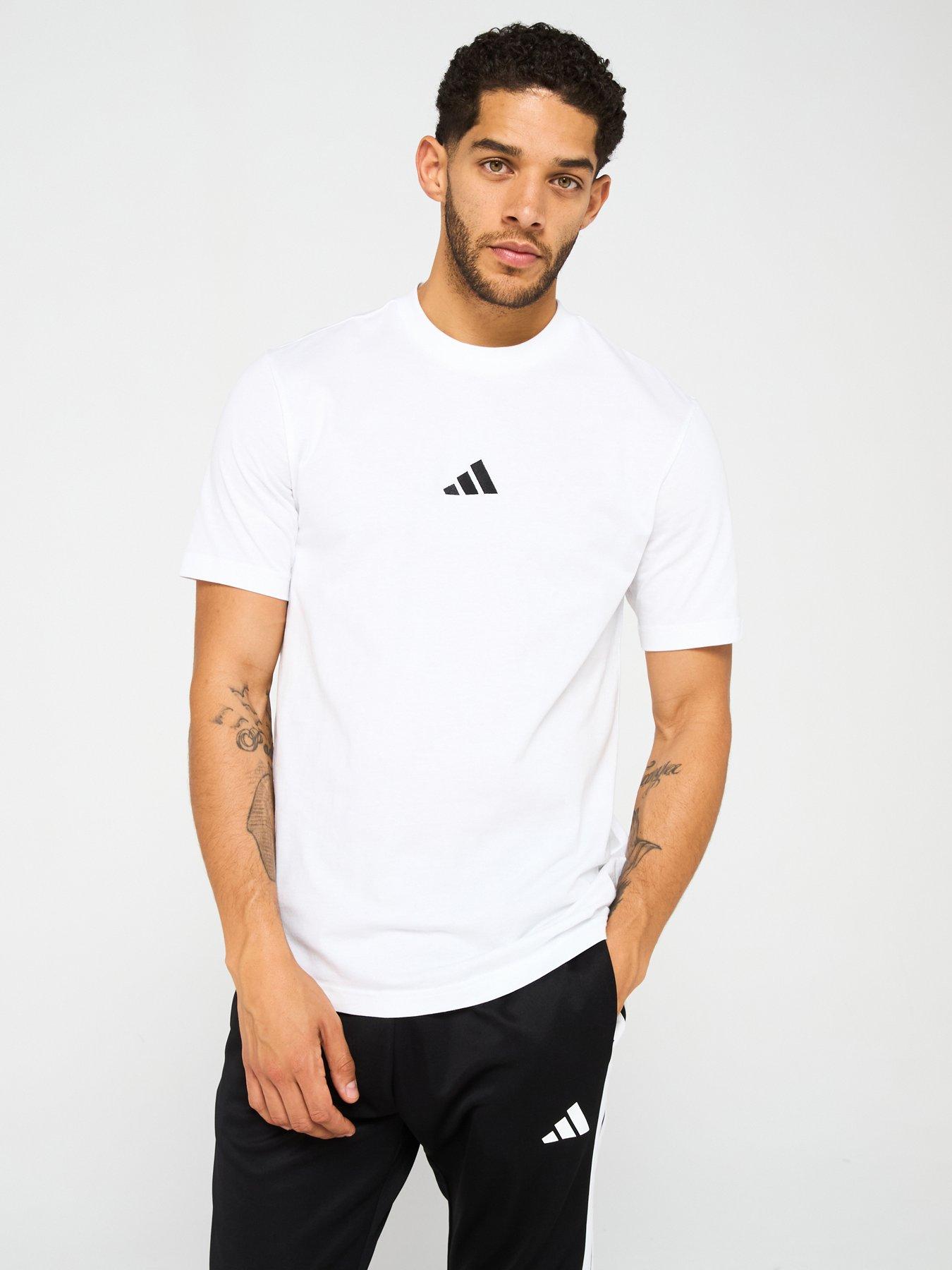 undefined Men's Essentials Small Logo Single Jersey T-Shirt - White