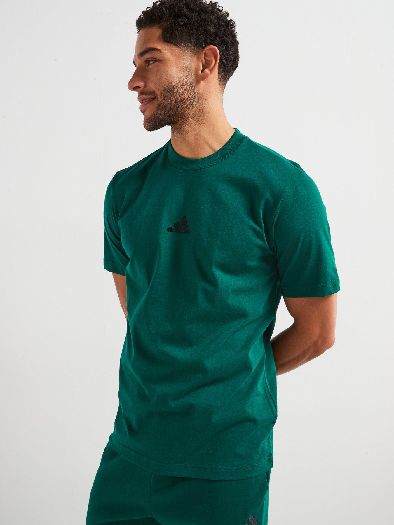 undefined Men's Essentials Small Logo Single Jersey Tee - Collegiate Green/Black
