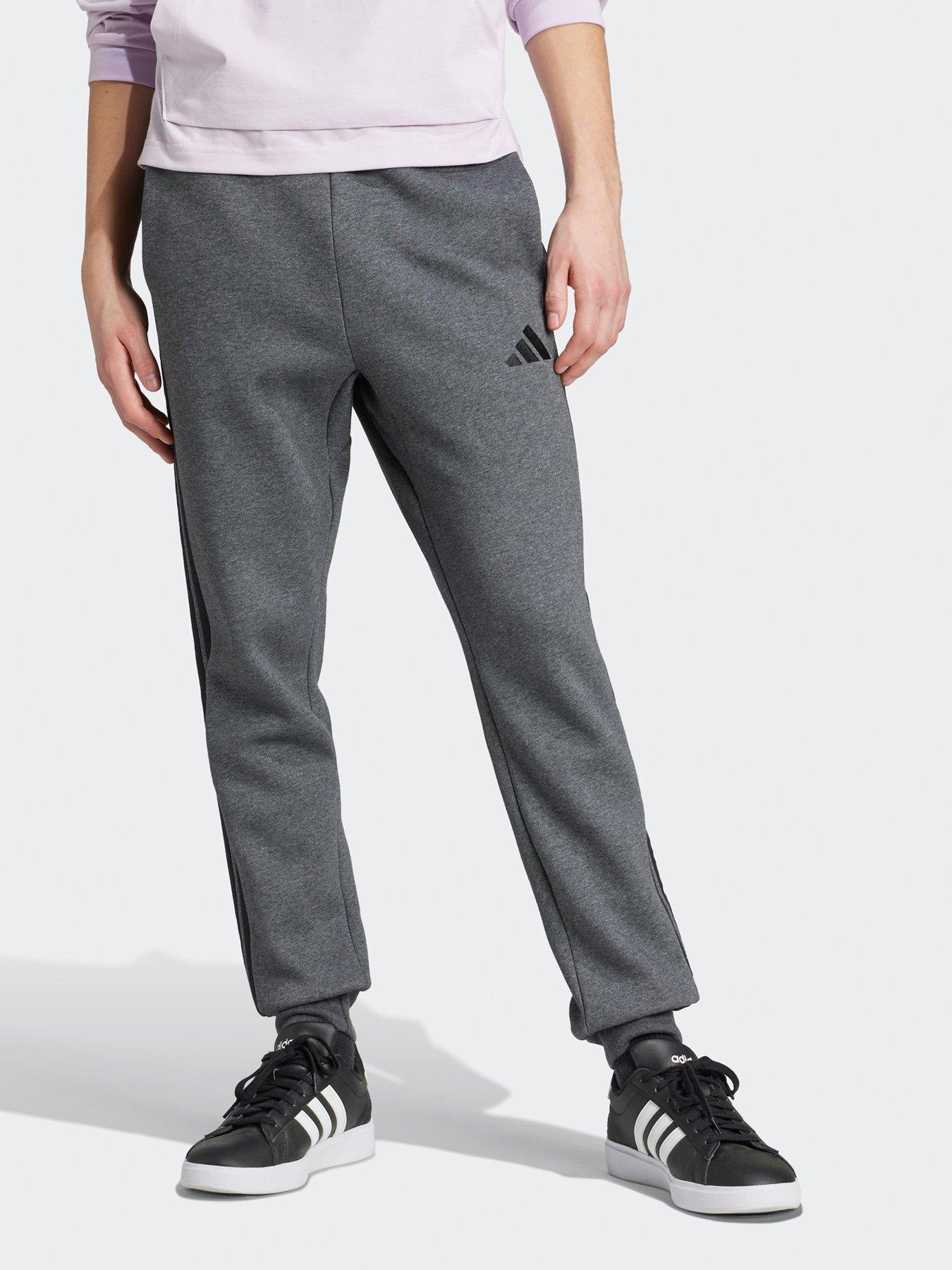 undefined Mens Essentials 3-stripe Fleece Joggers - Grey