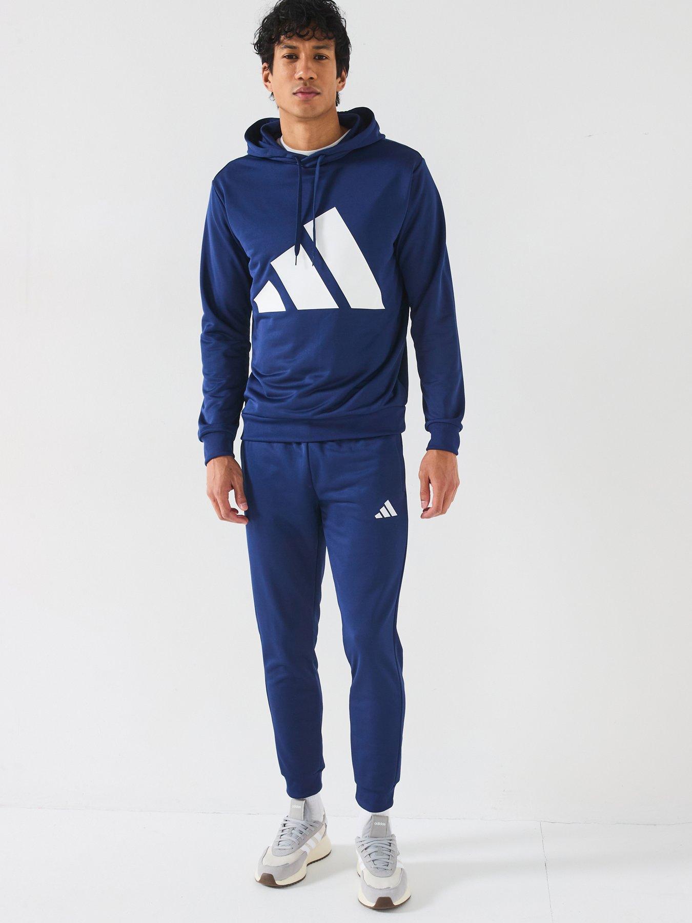 adidas Sportswear Mens Sportswear French Terry Hooded Tracksuit - Blue
