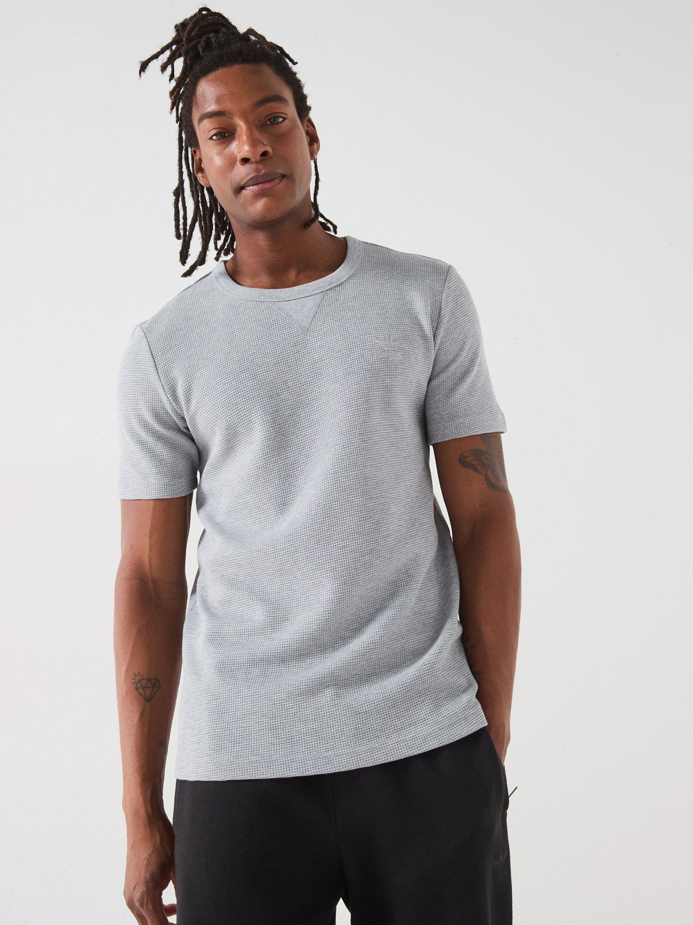 adidas Originals Mens Trefoil Essentials T-Shirt - Grey, Grey, Size S, Men