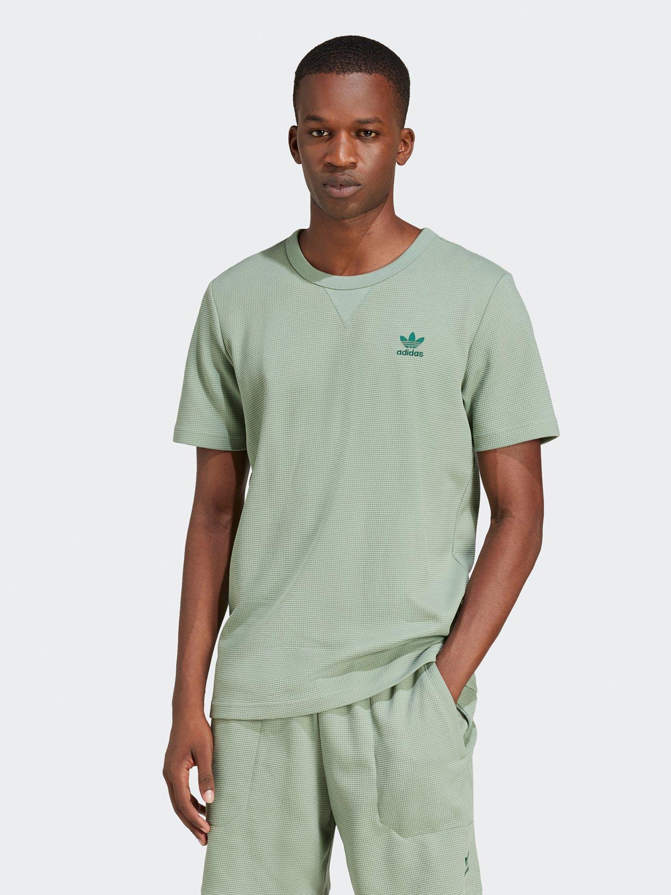 adidas Originals Men's Trefoil Essentials T-Shirt Silver Green