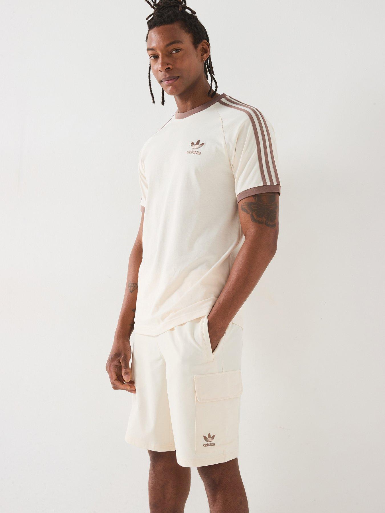 undefined Mens Adicolor 3-Stripe T-Shirt - White