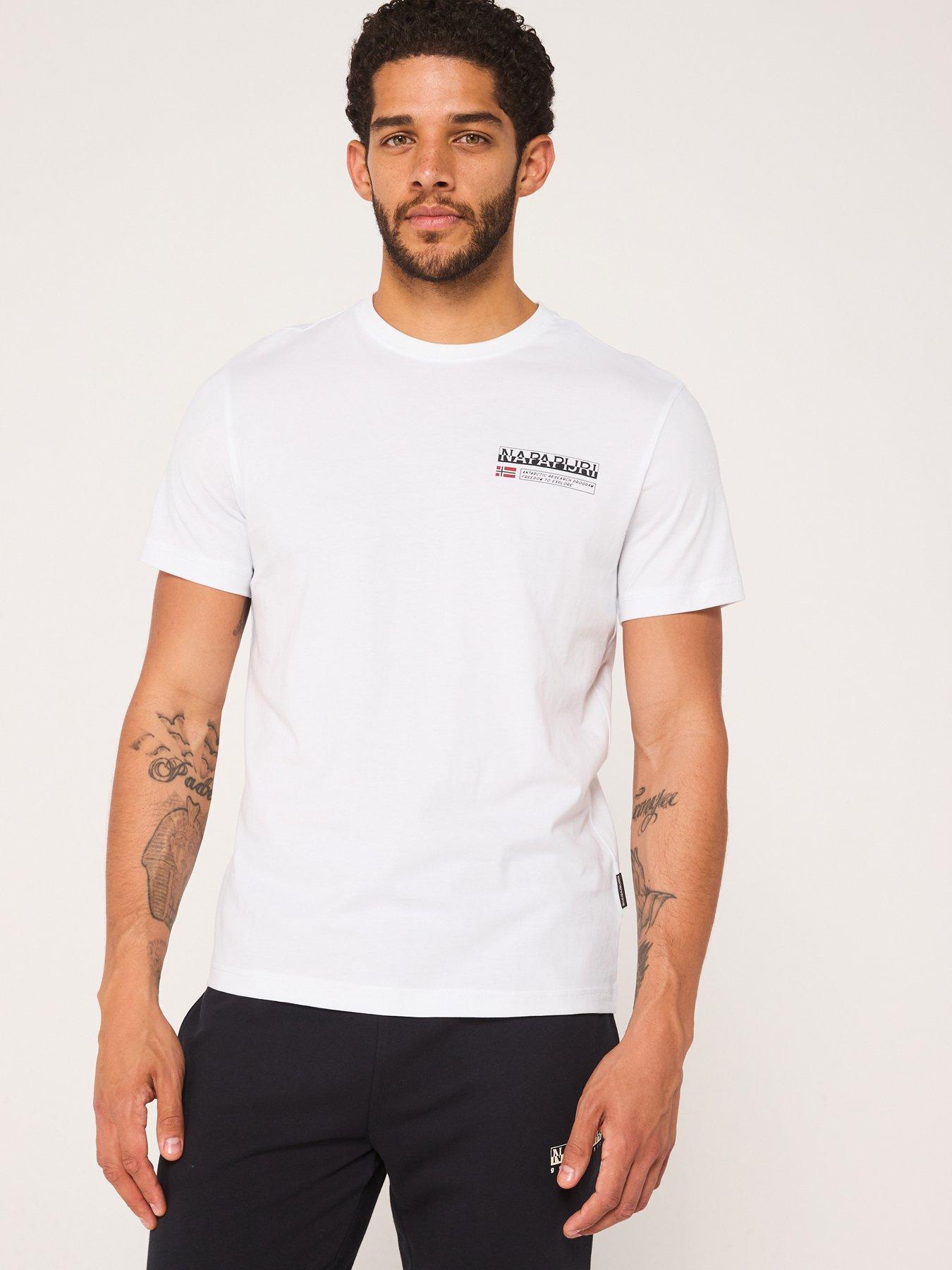 Napapijri Herren-T-Shirt – 100% Baumwolle, Kurzarm, Rundhals, Mit Logo, Weiß