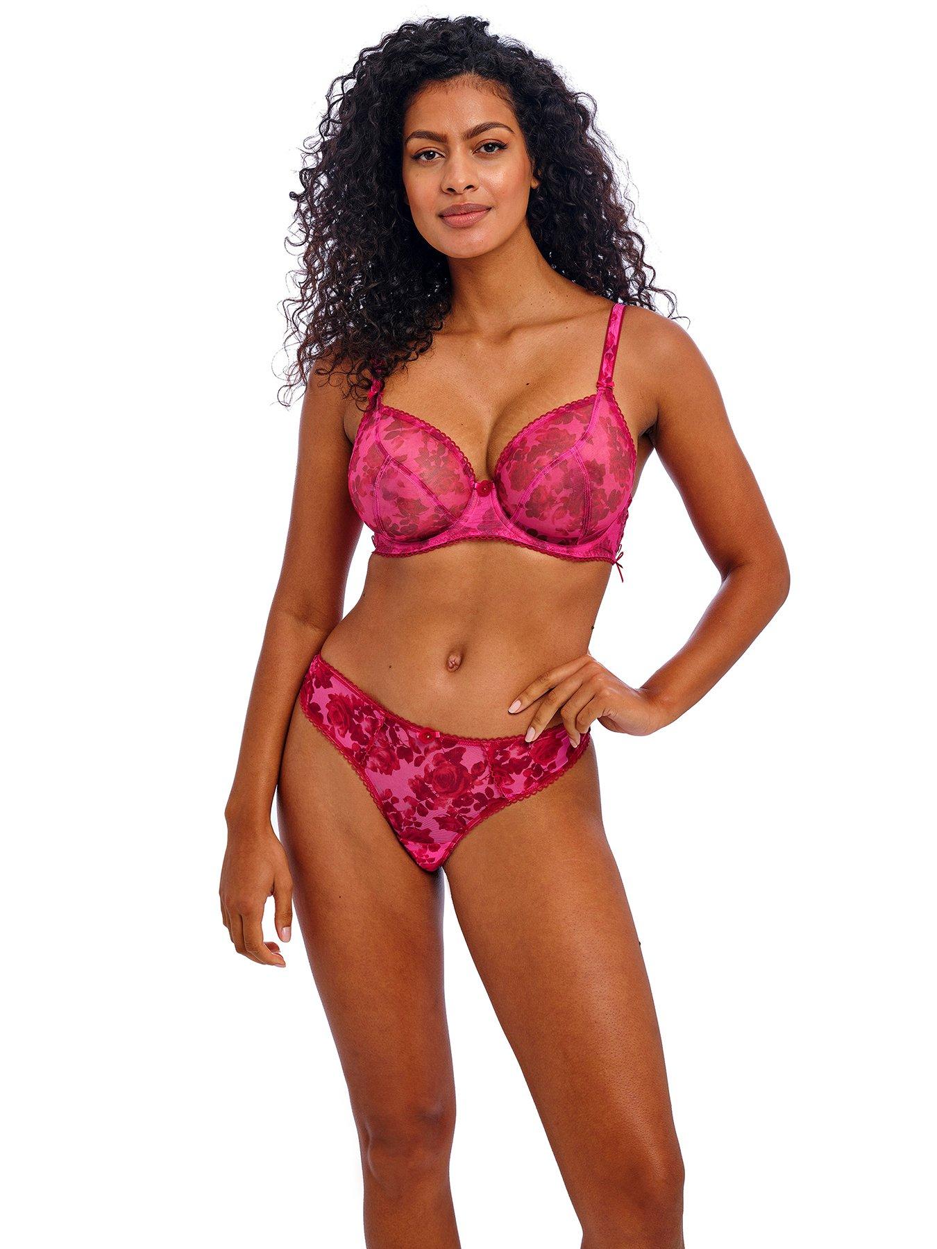 undefined Rose Blossom Underwired Plunge Bra - Rose