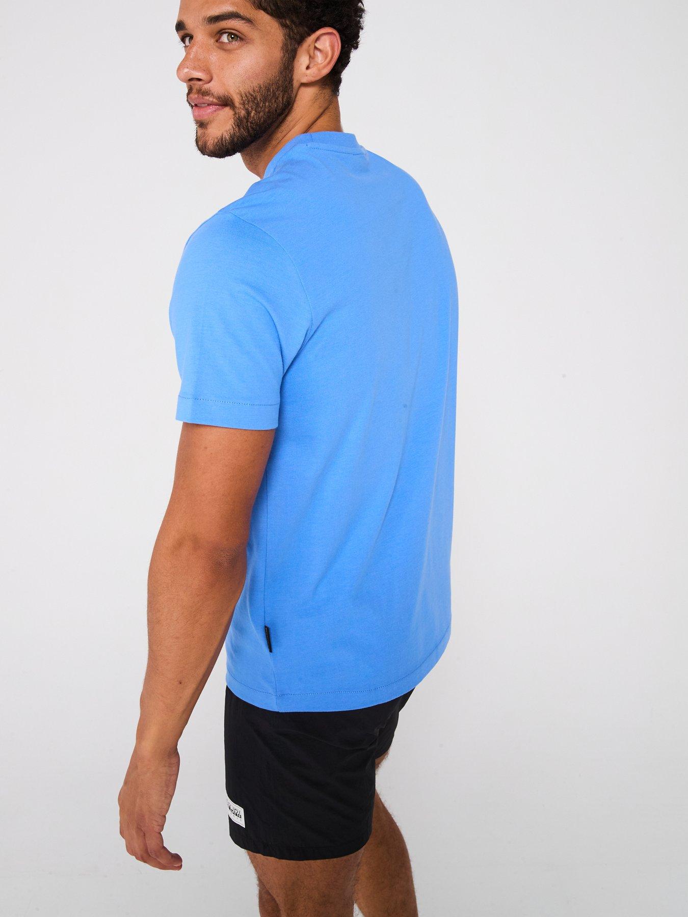 Image 2 of 4 of NAPAPIJRI Men's S-Box Logo T-Shirt - Blue