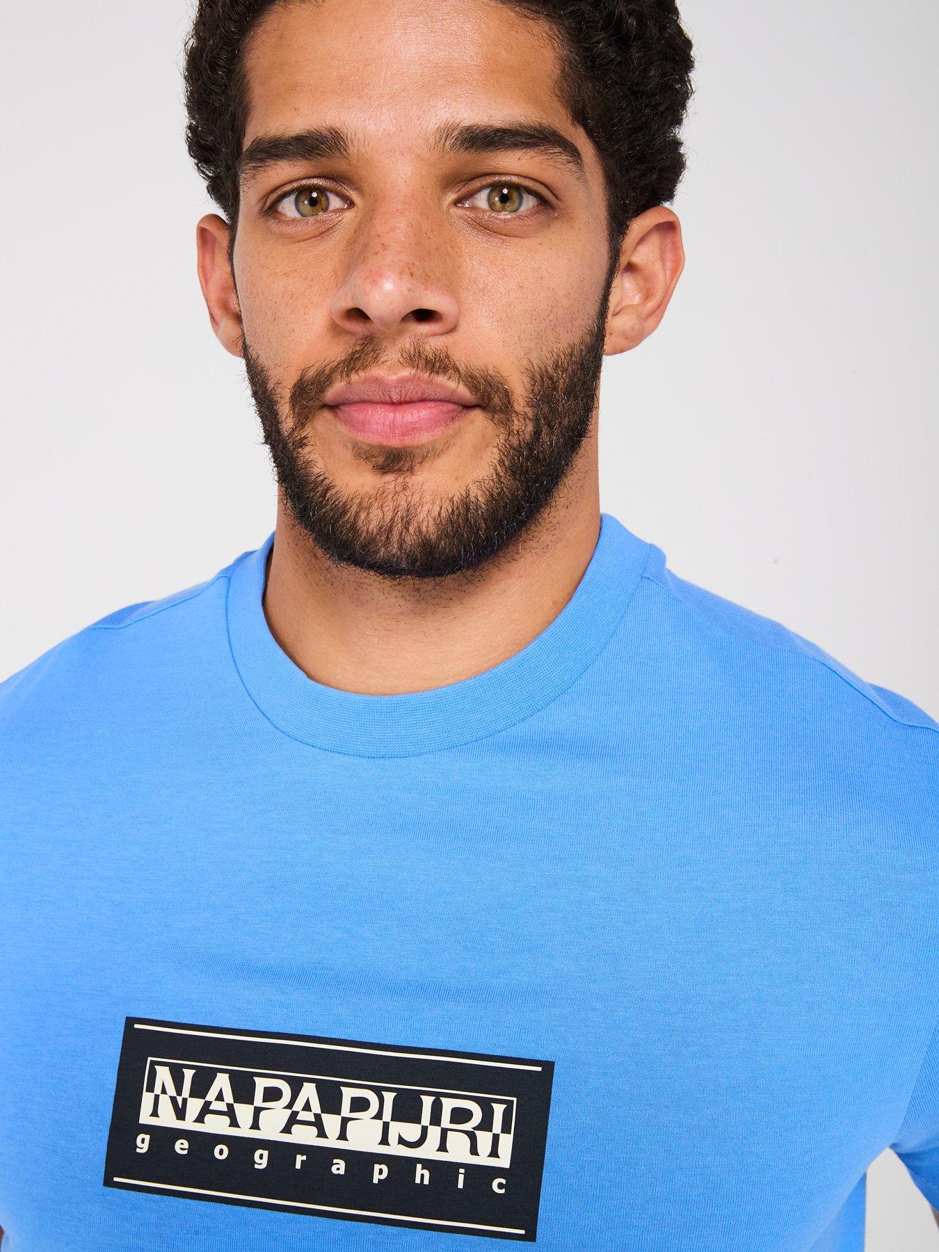Image 4 of 4 of NAPAPIJRI Men's S-Box Logo T-Shirt - Blue