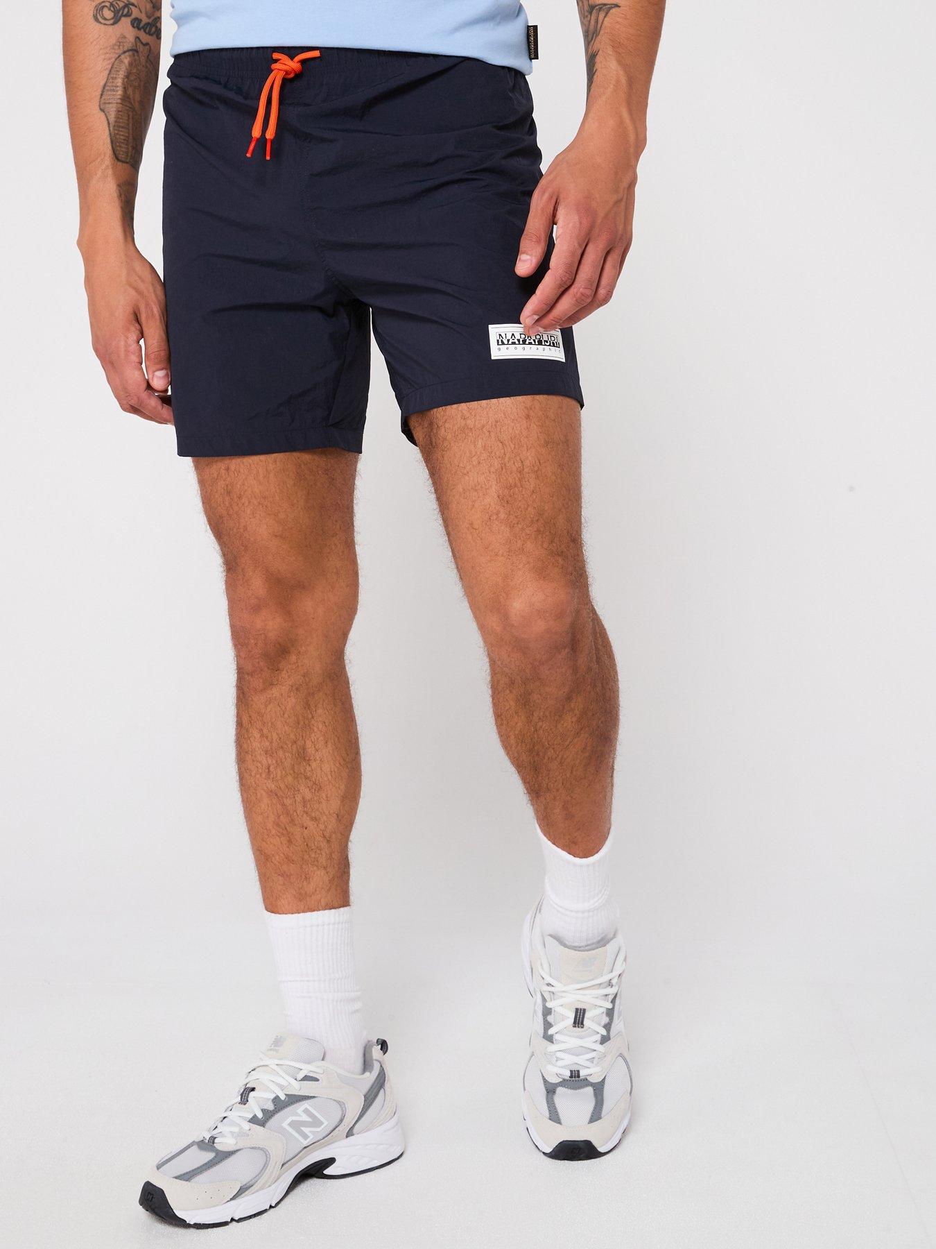 NAPAPIJRI: Mens V-Box Logo Shorts - Navy