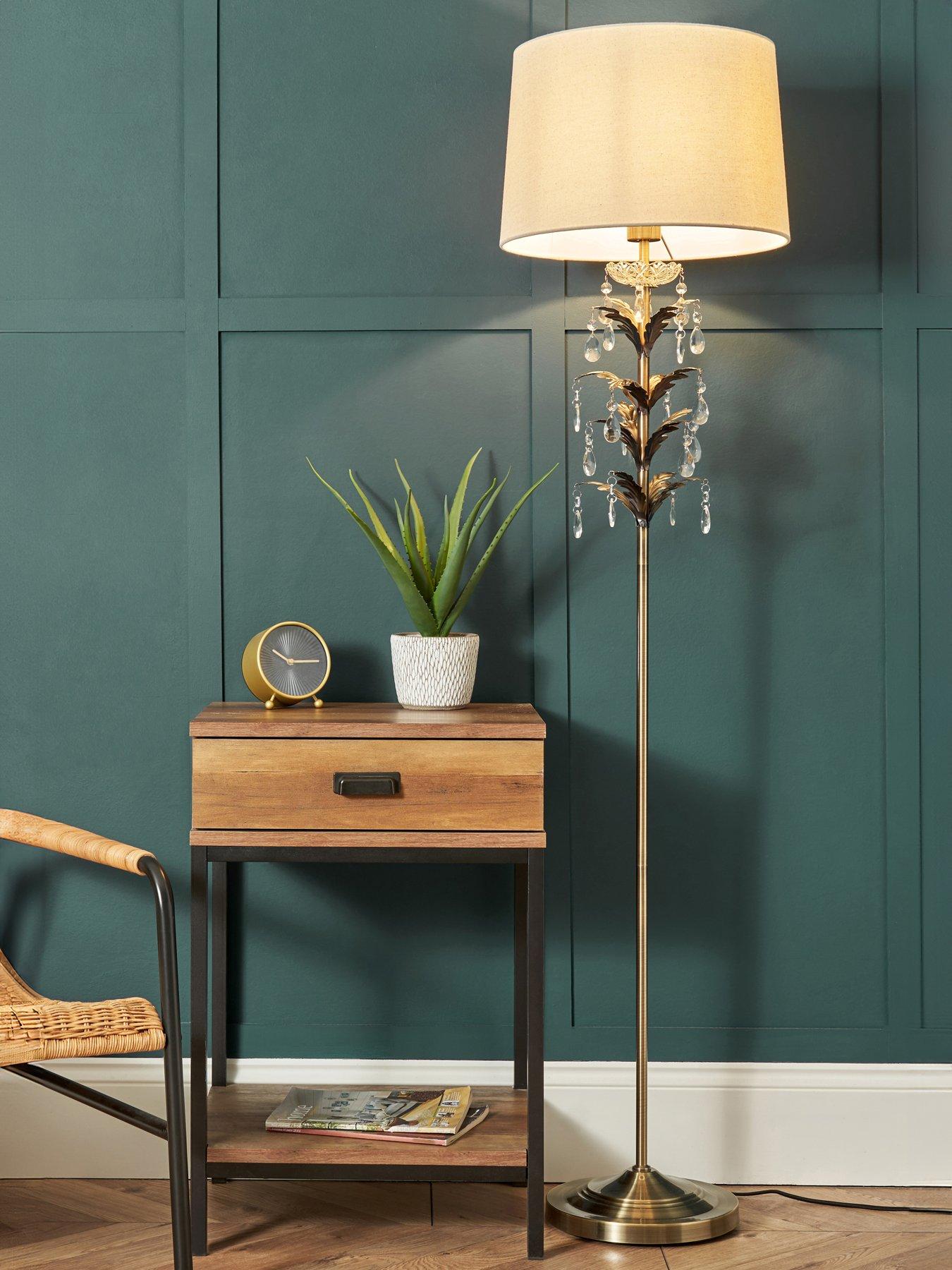 Image 1 of 5 of BHS Paisley Floor Lamp - Antique Brass